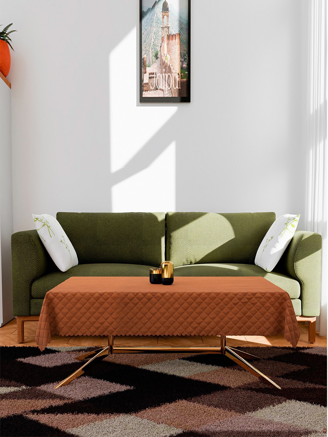 

Kuber Industries Brown 6-Seater Velvet Table Cover