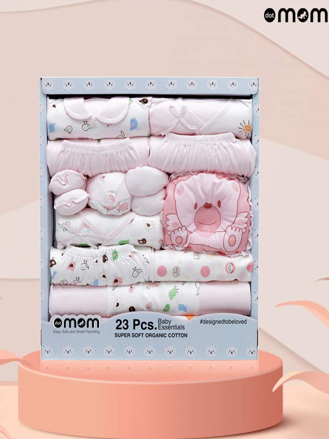 

DOTMOM Infants 23 Pcs Pure Cotton Baby Apparel Gift Set, Pink