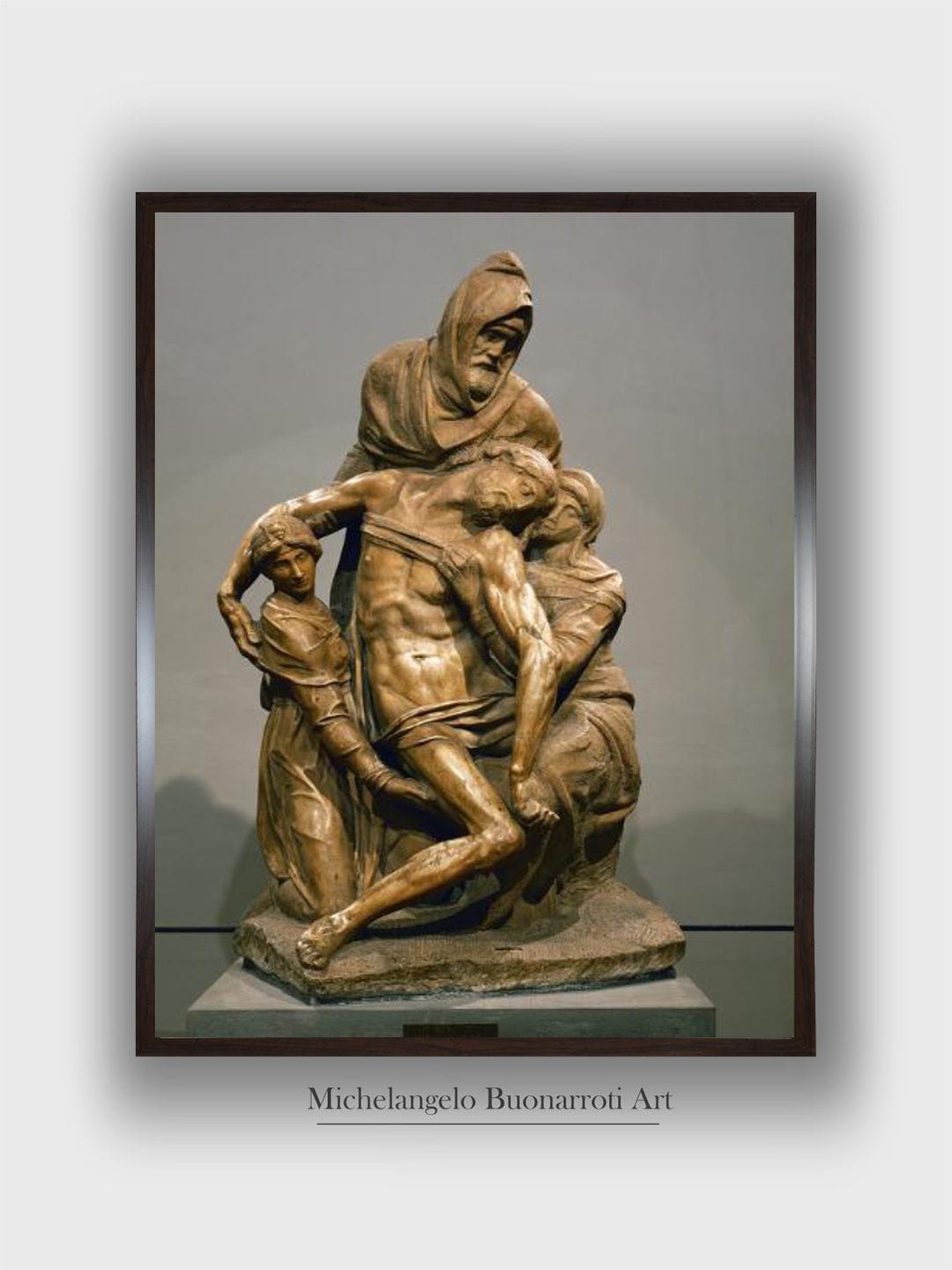

The Art House Brown & Grey Pieta, circa 1550 Wooden Framed Canvas Painting Wall Art