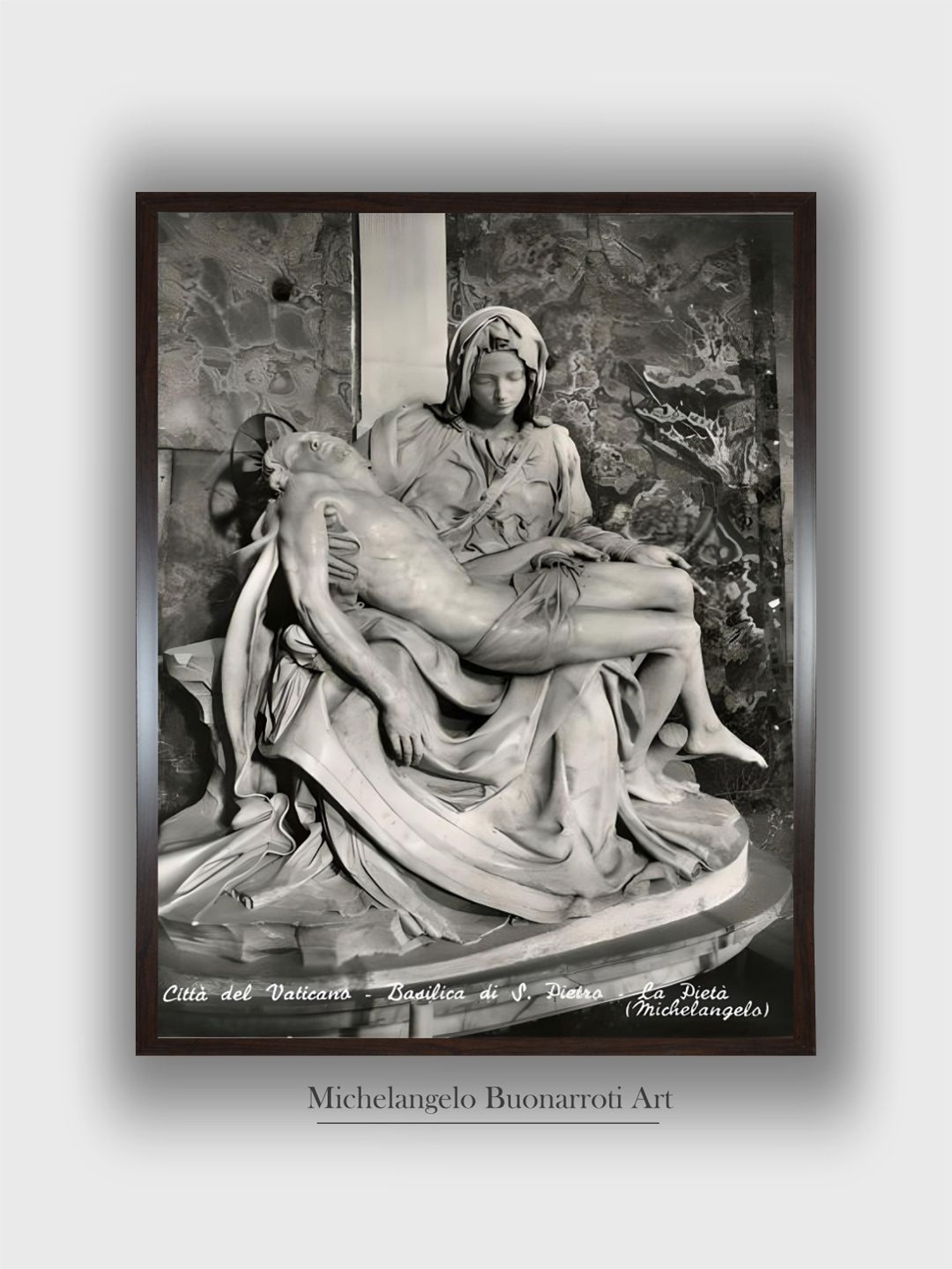 

The Art House White Pieta by Michelangelo Buonarroti Wooden Framed Painting Wall Art