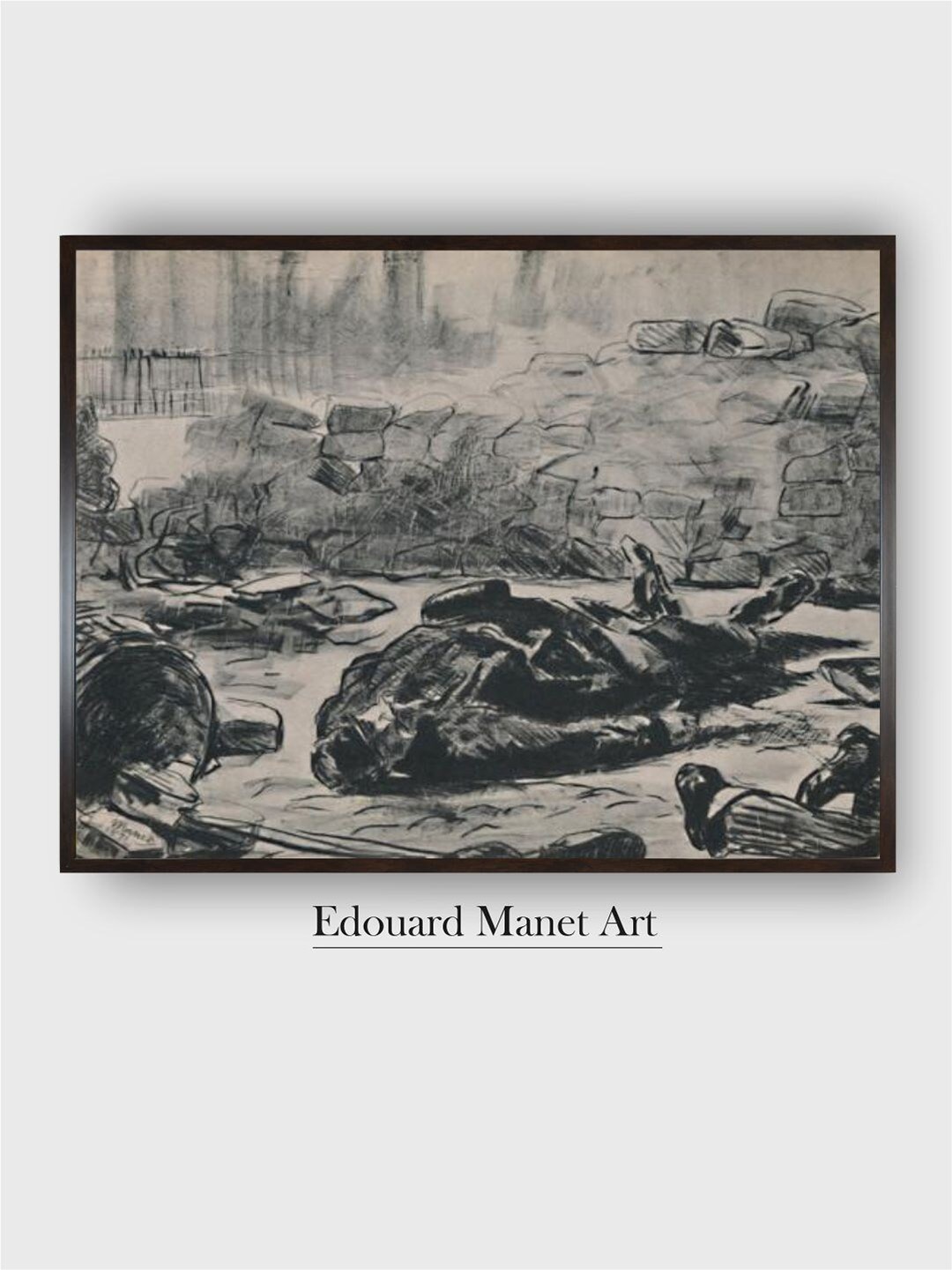 

The Art House Brown & Grey 'The Barricade Wooden Framed Painting Wall Art