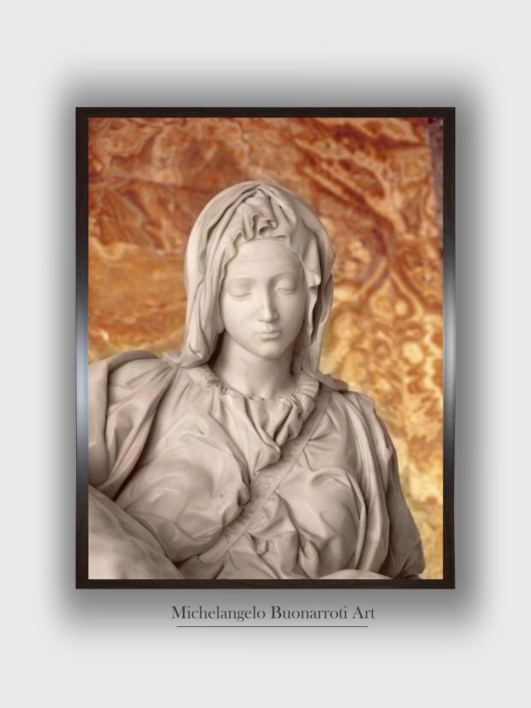 

The Art House Brown & Off White Pieta Wooden Framed Canvas Painting Wall Art