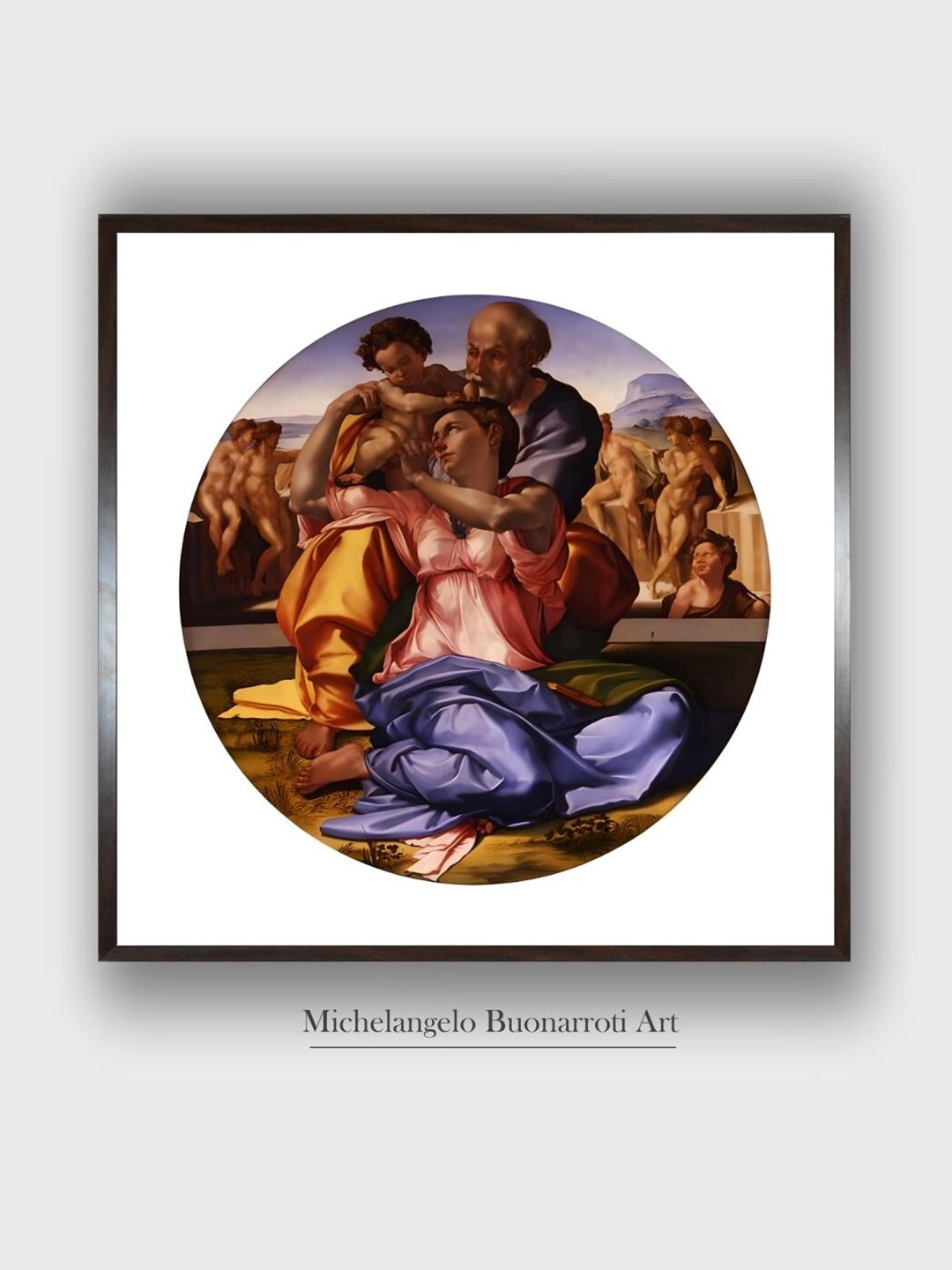 

The Art House White & Brown The Holy Family Wooden Framed Canvas Painting Wall Art