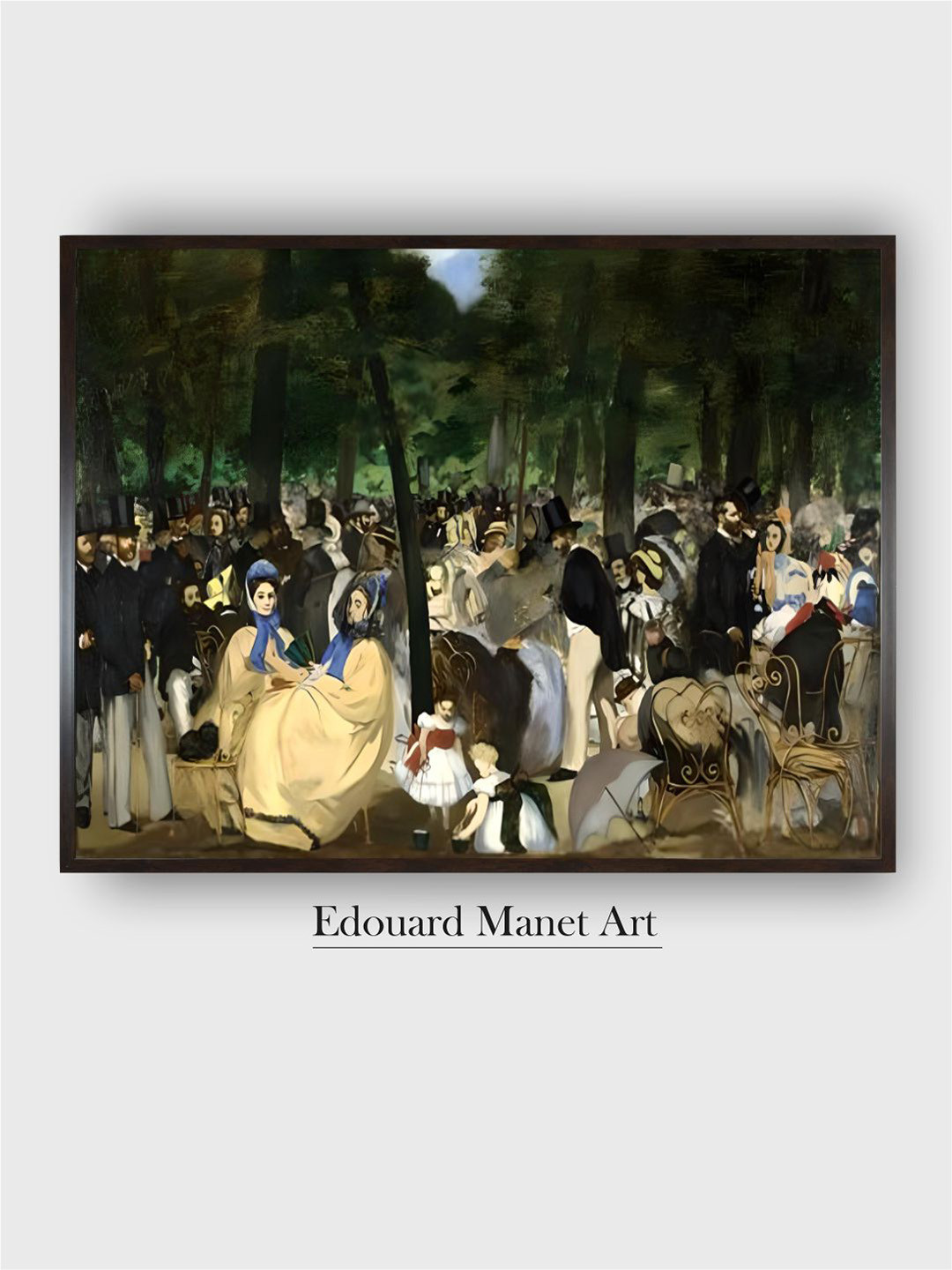 

The Art House Beige & Green Music in the Tuileries Wooden Framed Canvas Painting Wall Art