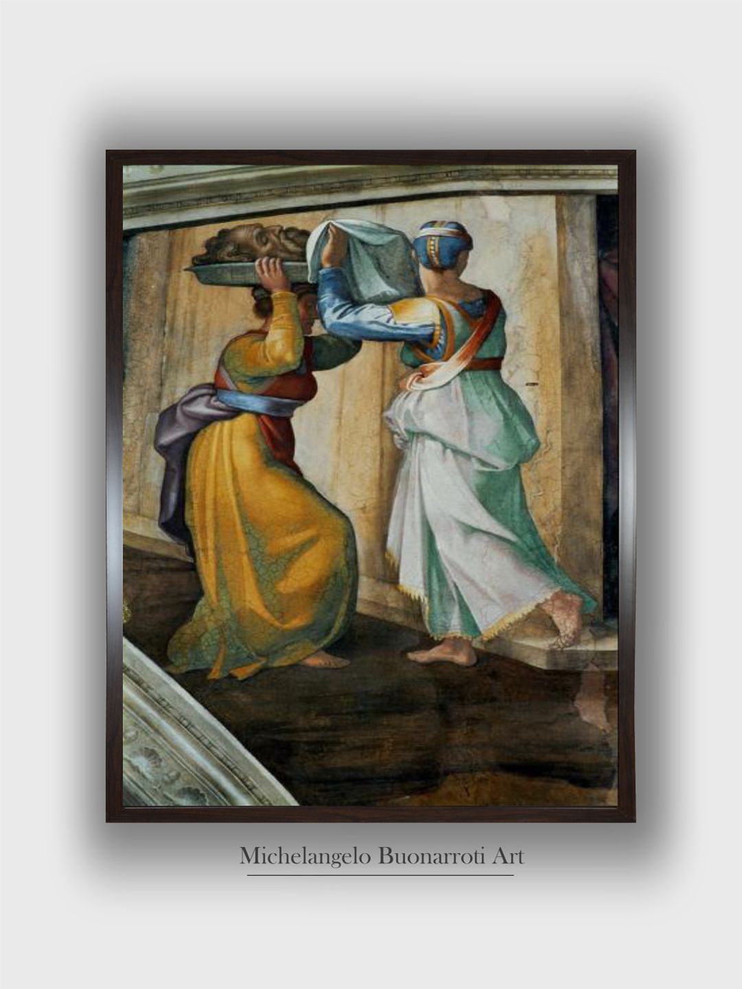 

The Art House Beige & Yellow The Sistine Chapel Wooden Framed Painting Wall Art