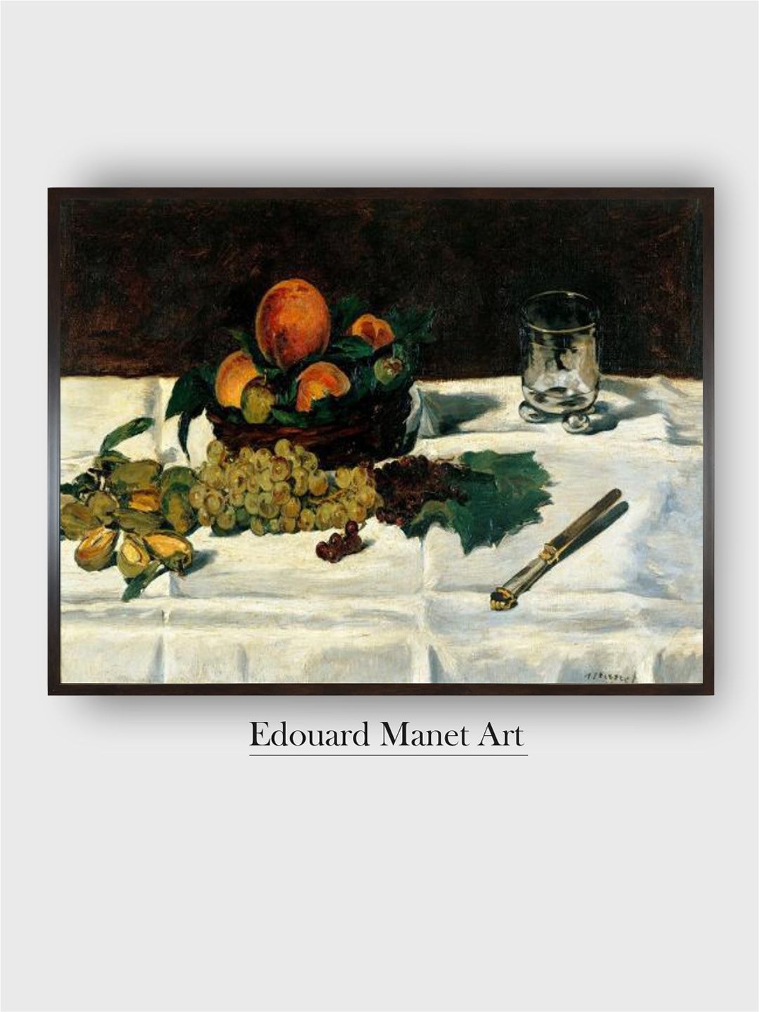 

The Art House Green & Red Still Life Fruit on a Table Wooden Framed Photographs Wall Art