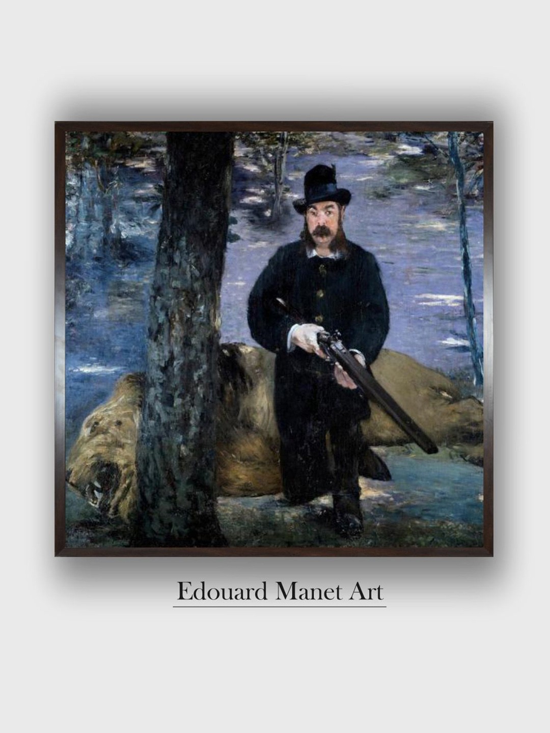 

The Art House Black & Blue Monsieur Pertuiset Wooden Framed Painting Wall Art