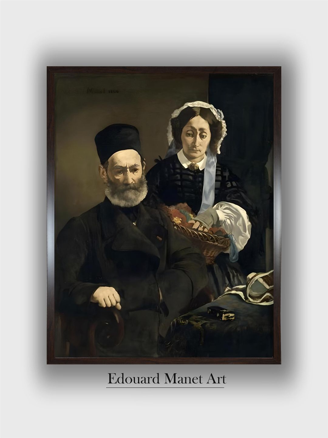 

The Art House Black Monsieur and Madame Auguste Manet Wooden Framed Painting Wall Art