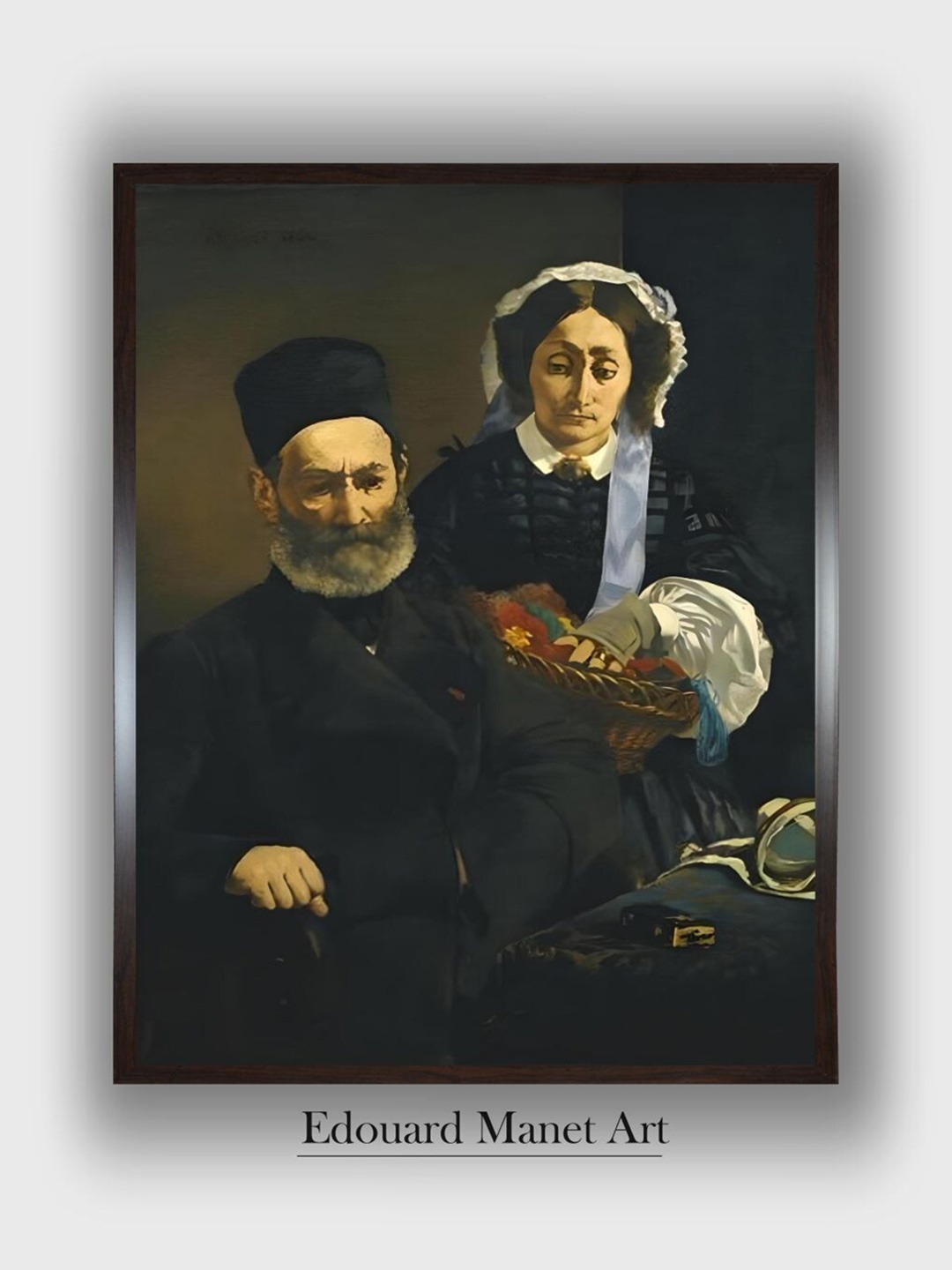

The Art House Black & Brown Artist's Parents Wooden Framed Canvas Painting Wall Art