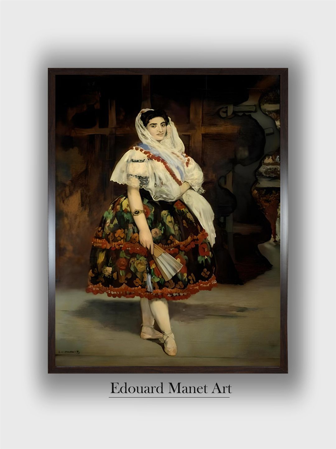 

The Art House Black & White Portrait of Lola De Valencia Wooden Framed Painting Wall Art