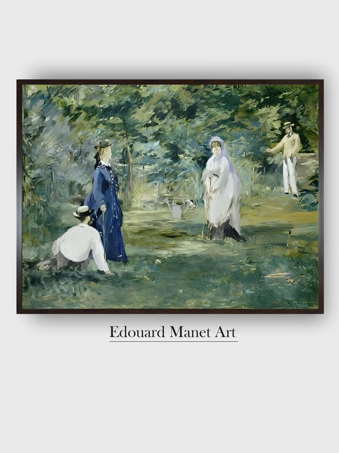

The Art House Green & White The Croquet Party Wooden Framed Painting Wall Art