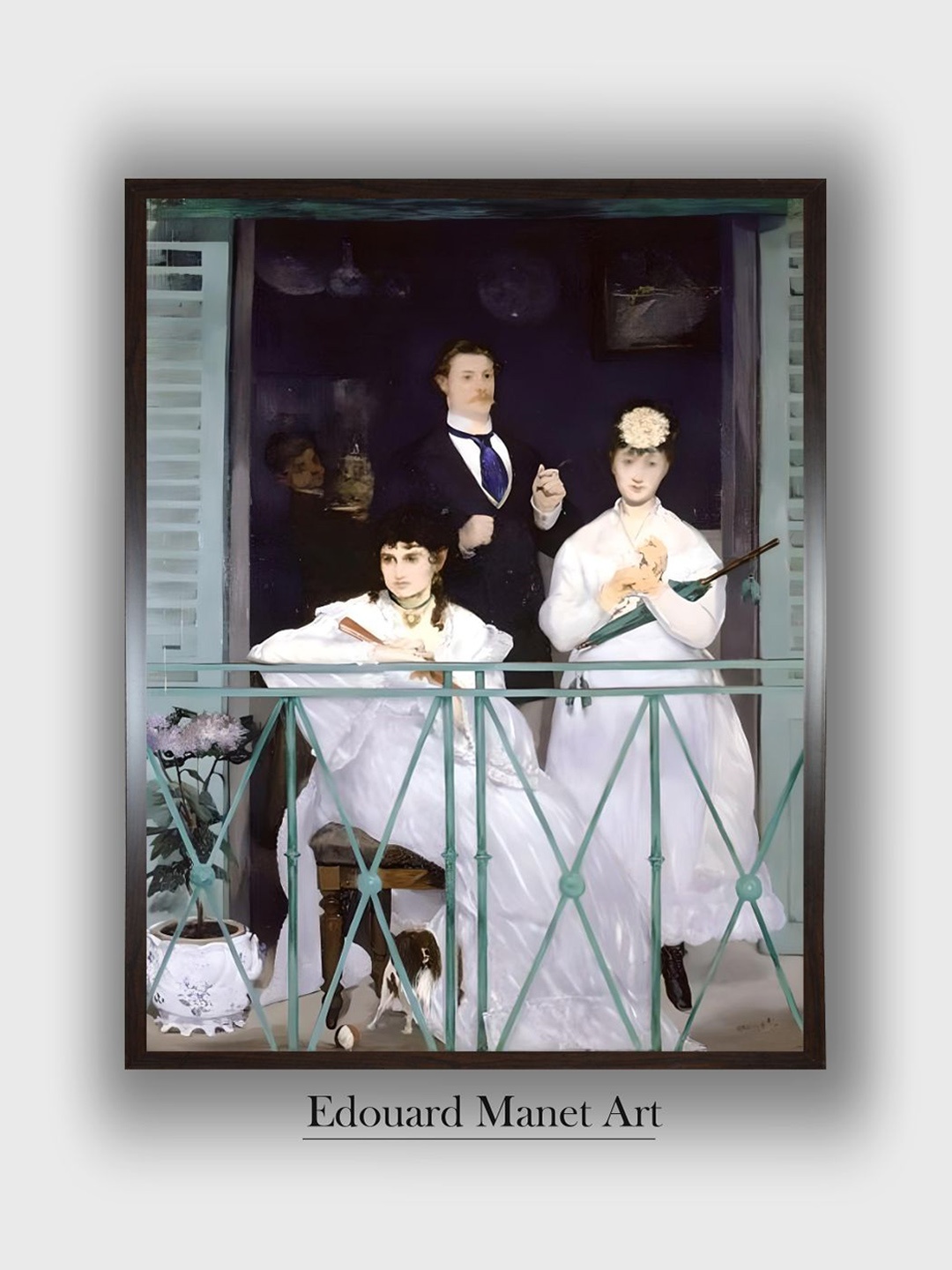 

The Art House Black & White The Balcony Wooden Framed Painting Wall Art