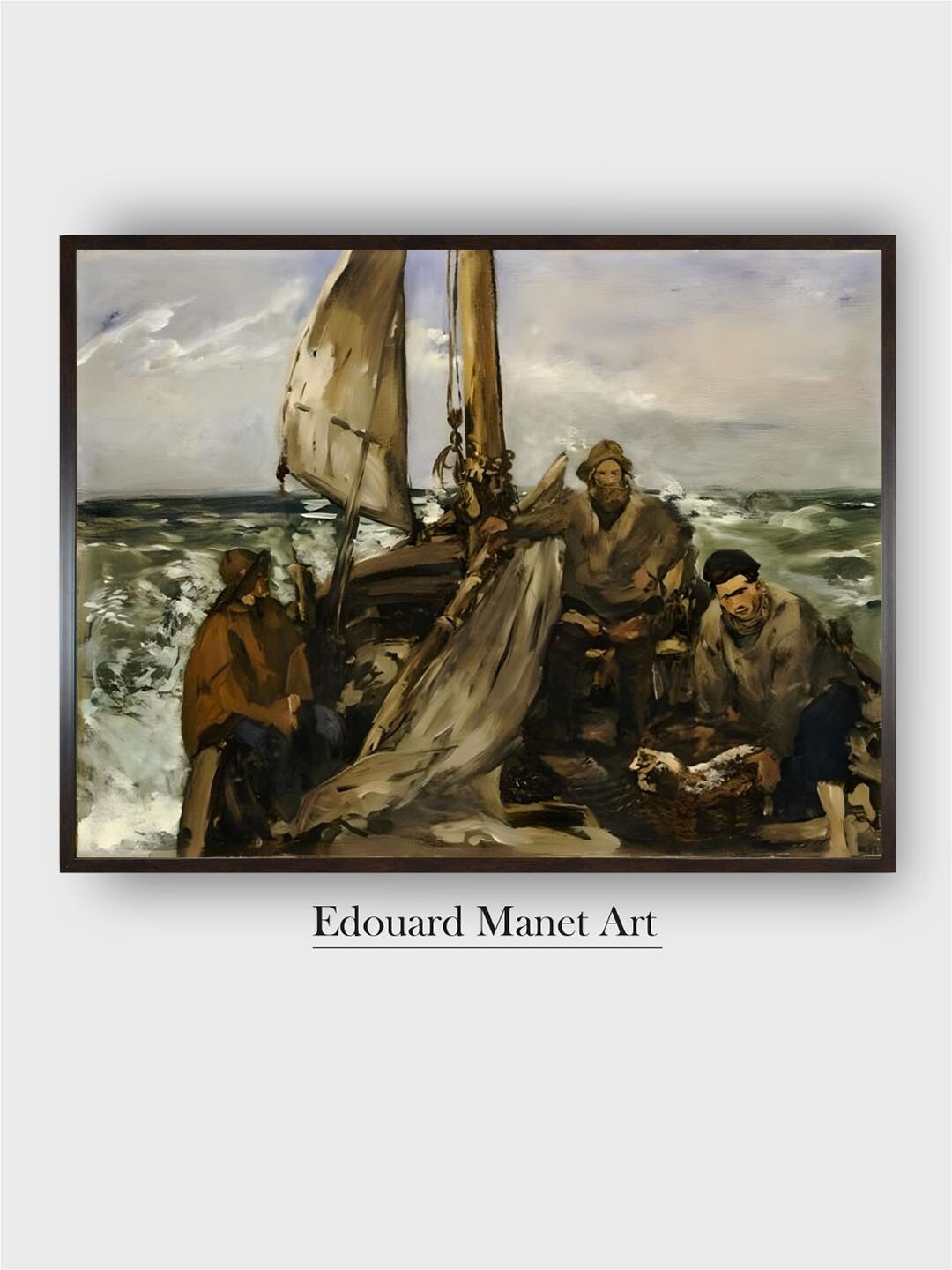 

The Art House Brown & Green The Workers of the Sea Wooden Framed Painting Wall Art