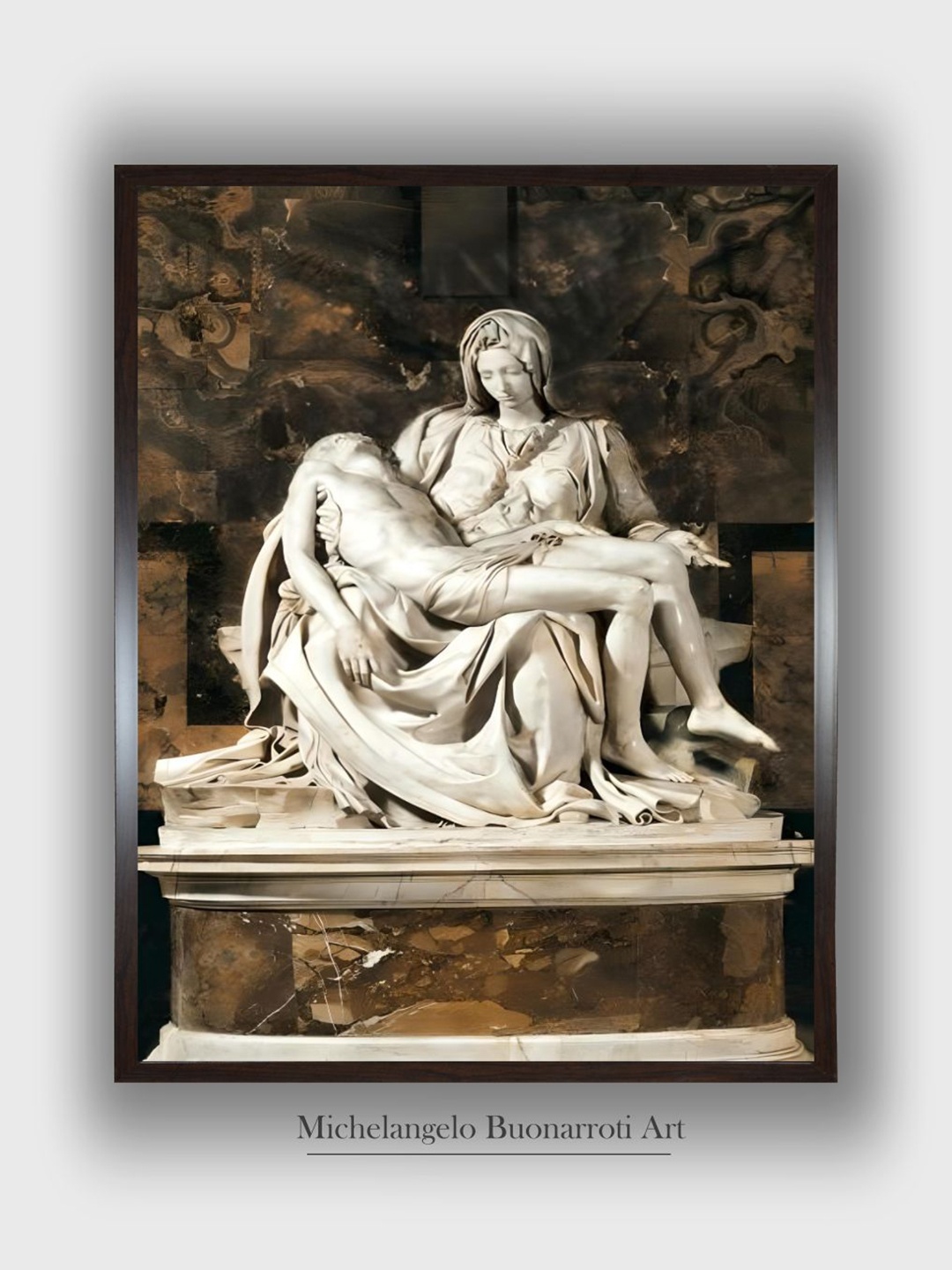 

The Art House Black & White Pieta Wooden Framed Painting Wall Art