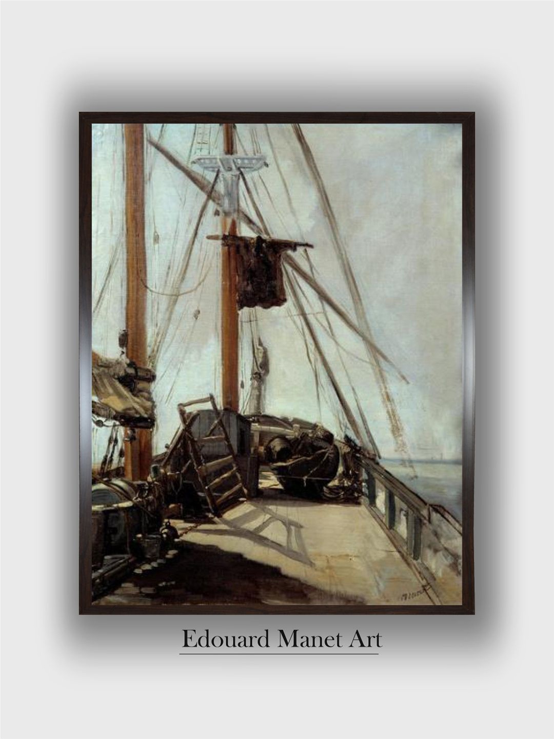 

The Art House White & Brown The Bridge of a Boat Painting Wooden Framed Painting Wall Art