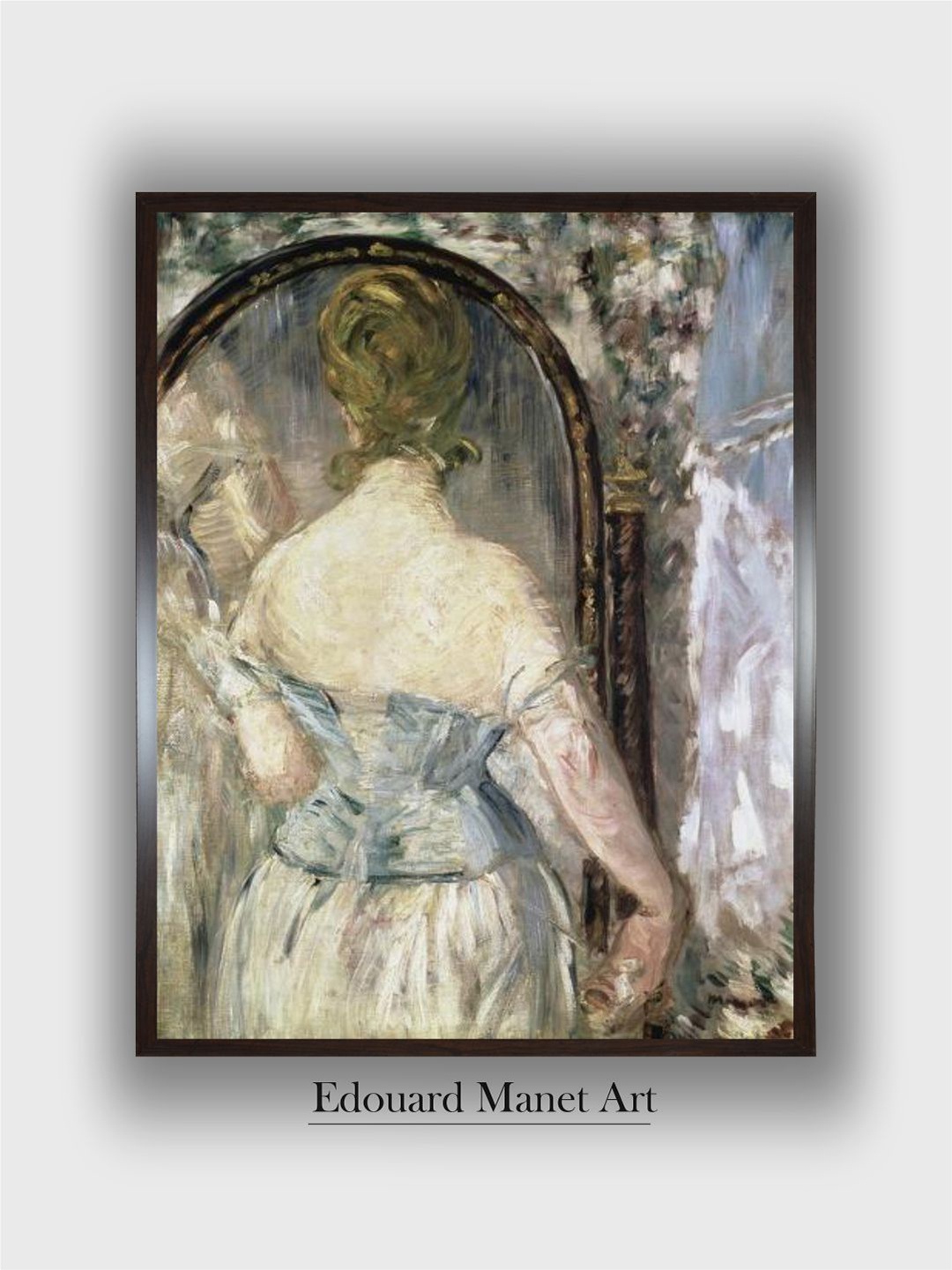 

The Art House Black & White Before the Mirror Wooden Framed Painting Wall Art