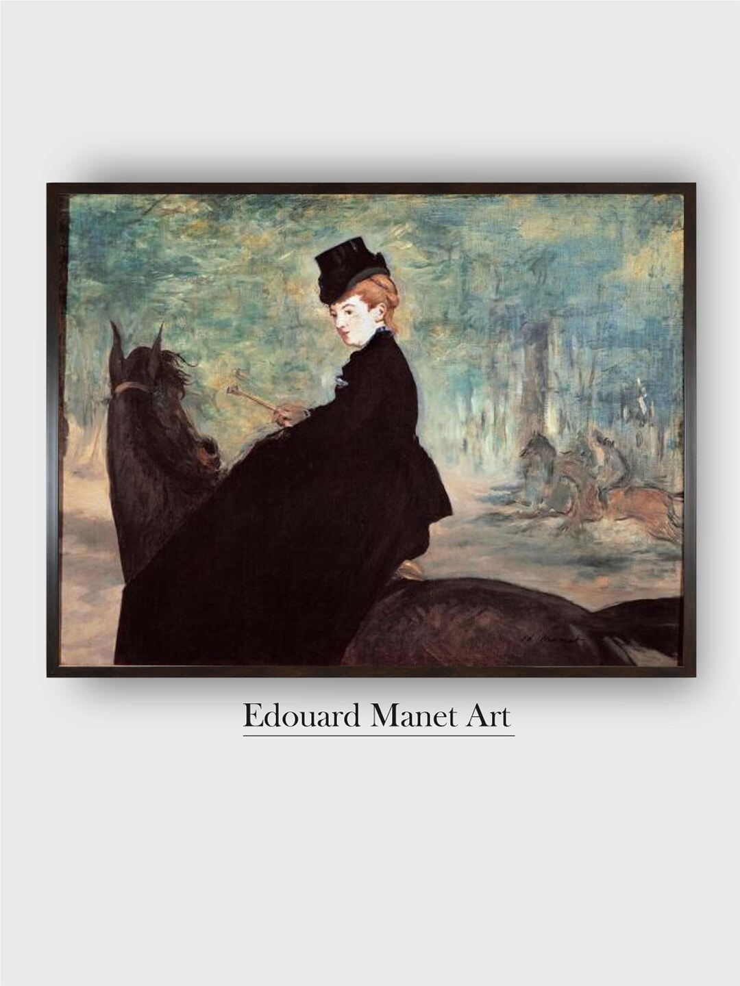 

The Art House Black & Green Wooden Framed Painting Wall Art
