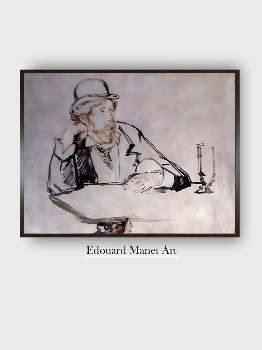 

The Art House Black & White Wooden Framed Canvas Painting Wall Art