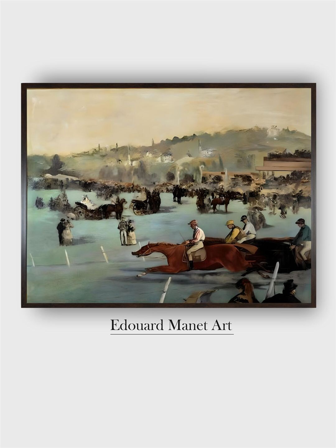 

The Art House Brown Horse Races at the Bois De Boulogne Wooden Framed Painting Wall Art