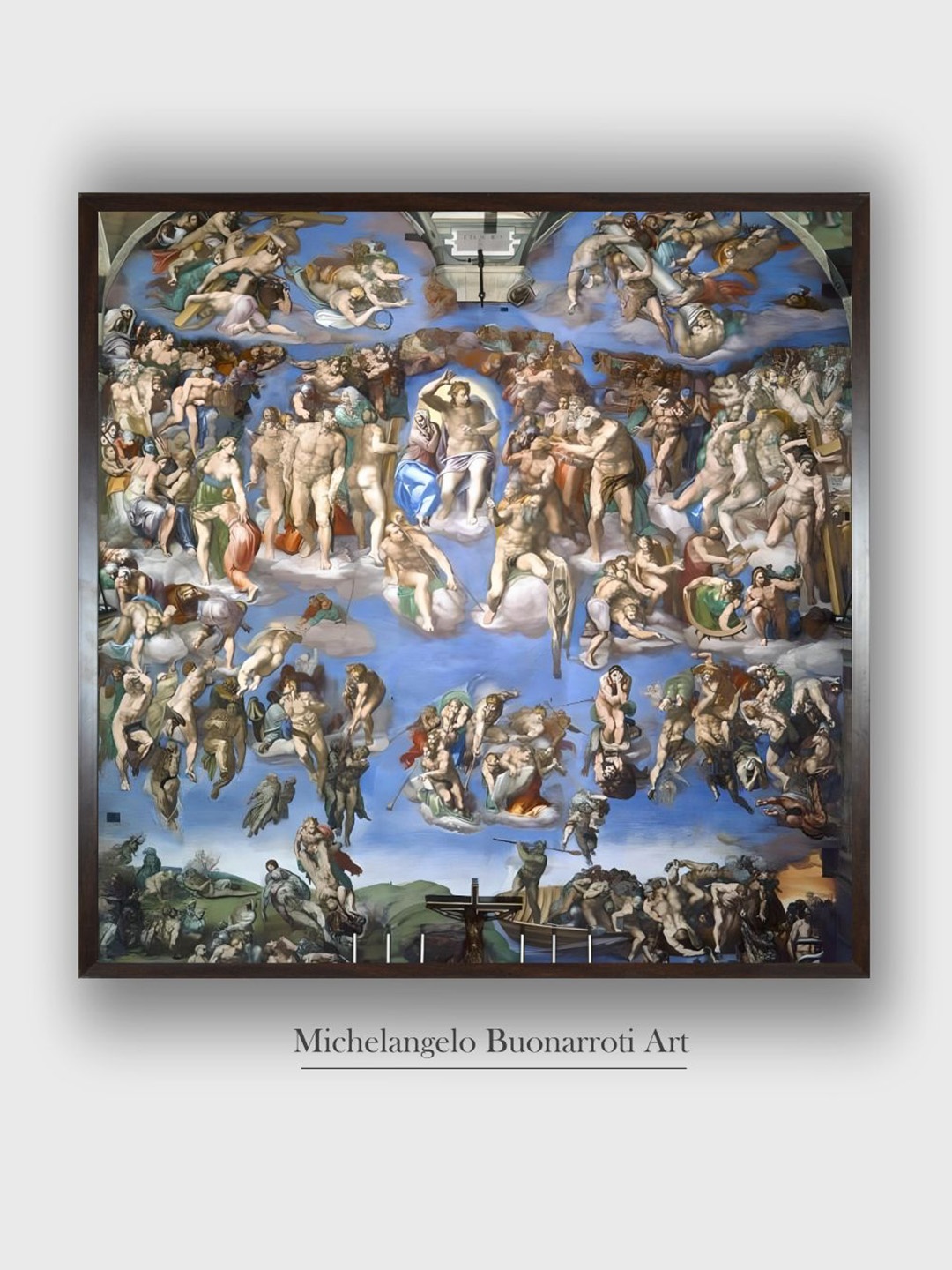 

The Art House Blue & Brown The Last Judgment Wooden Framed Painting Wall Art