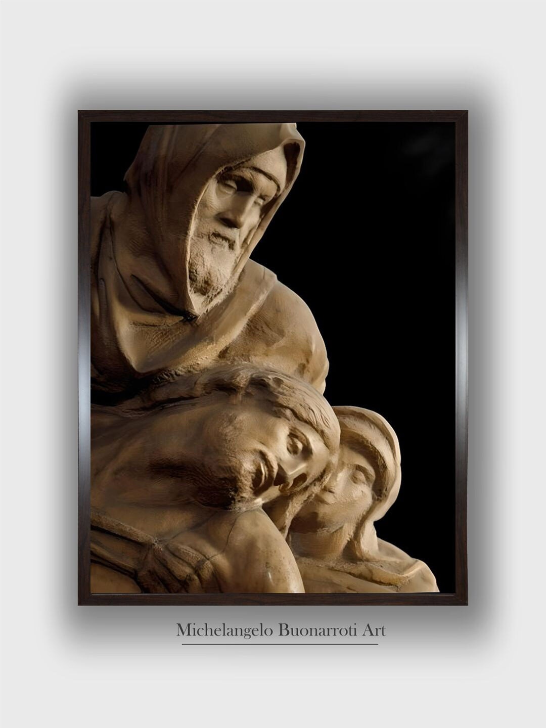 

The Art House Brown Saint Nicodema and the Virgin Mary Wooden Framed Painting Wall Art