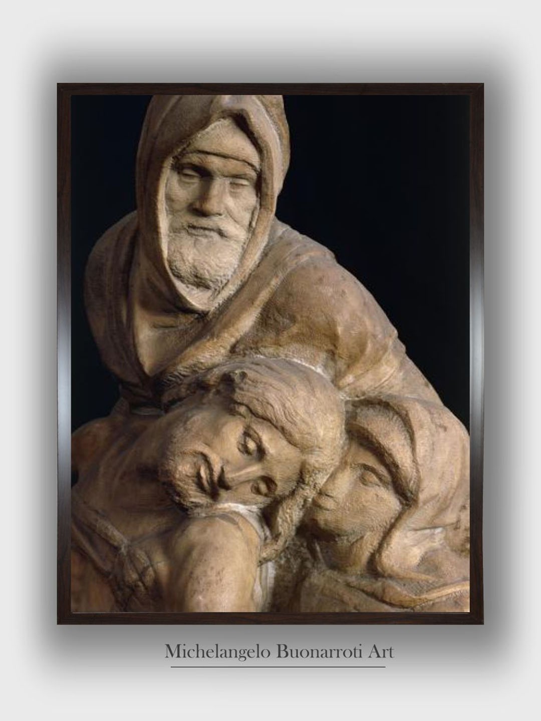 

The Art House Black & White Jesus, Mary and Nicodemus Wooden Canvas Painting Wall Art