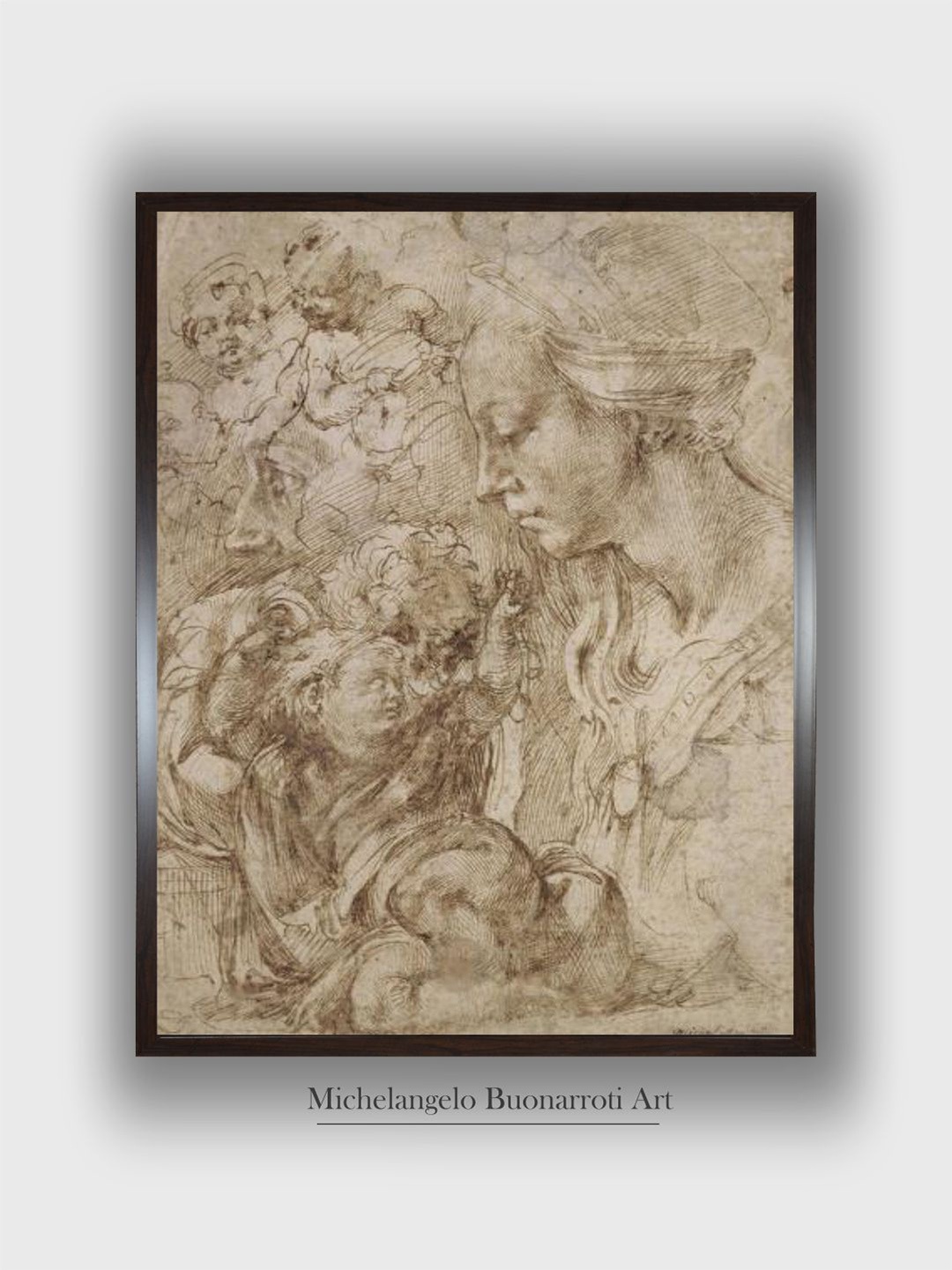 

The Art House Black Studies for a Holy Family Wooden Framed Canvas Painting Wall Art