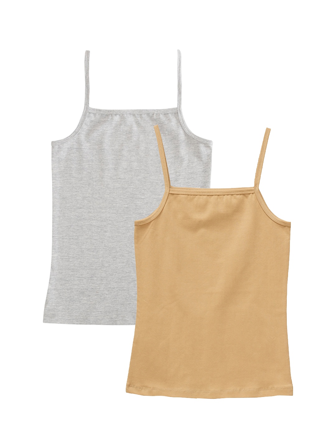

BAESD Girls Pack Of 2 Non Padded Camisoles, Grey melange
