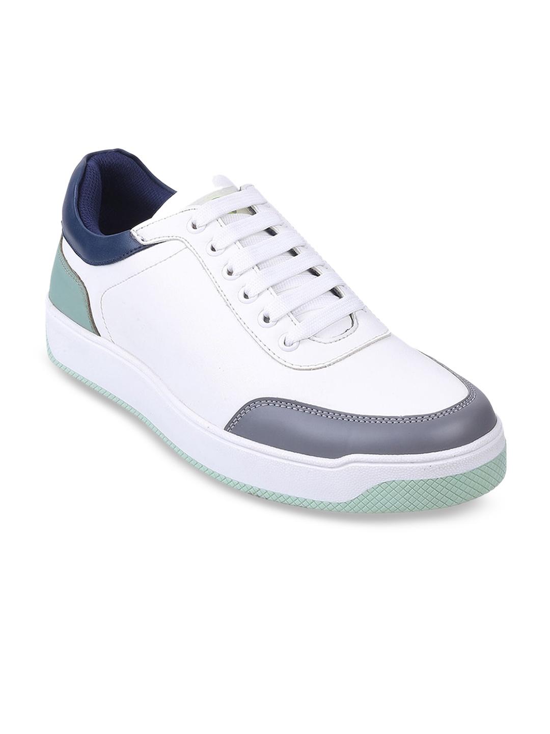 

Mochi Men Colourblocked Lace-Up Sneakers, White