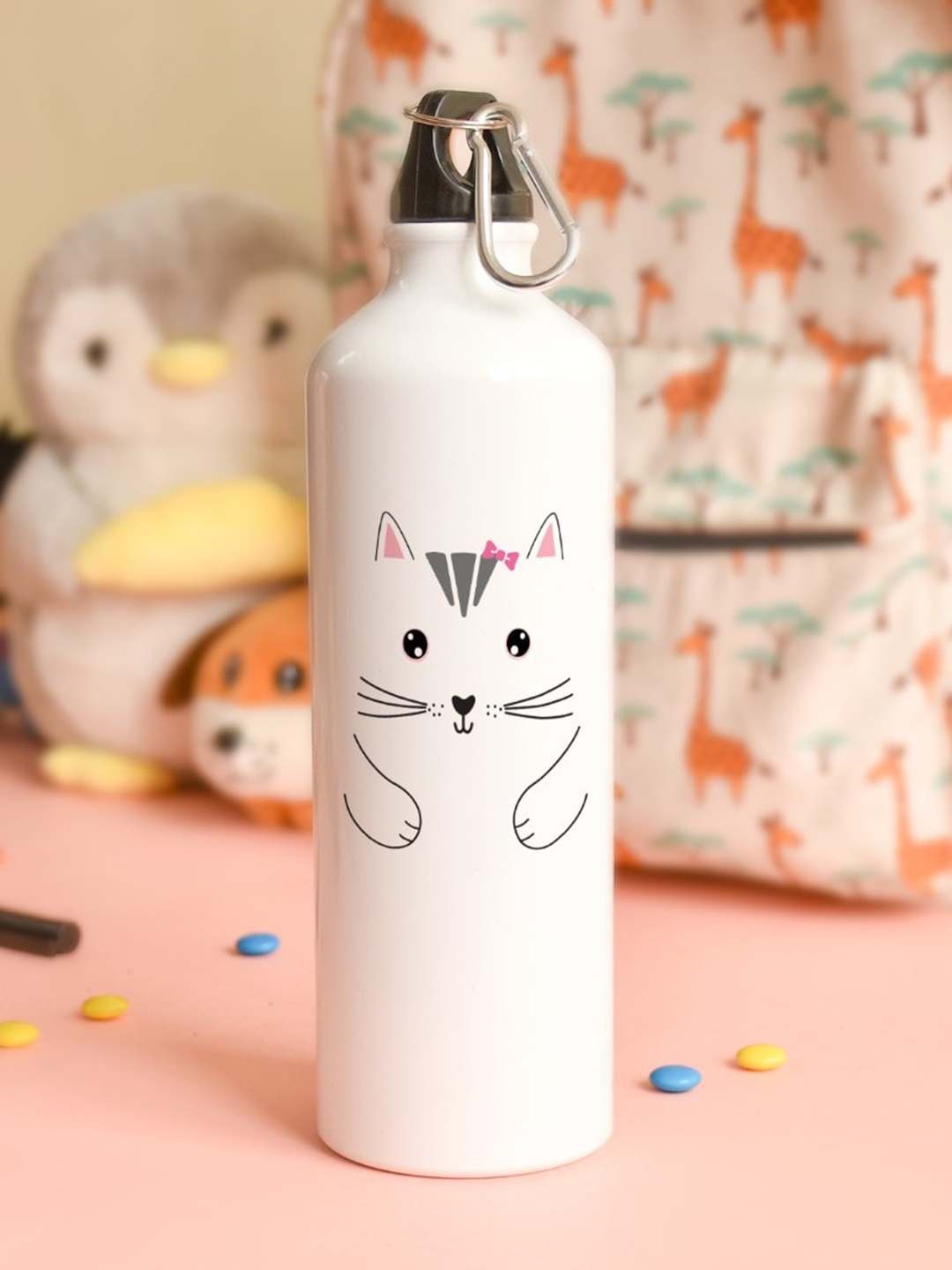 

Indigifts White Printed Aluminium Flask Water Bottle 750 ml