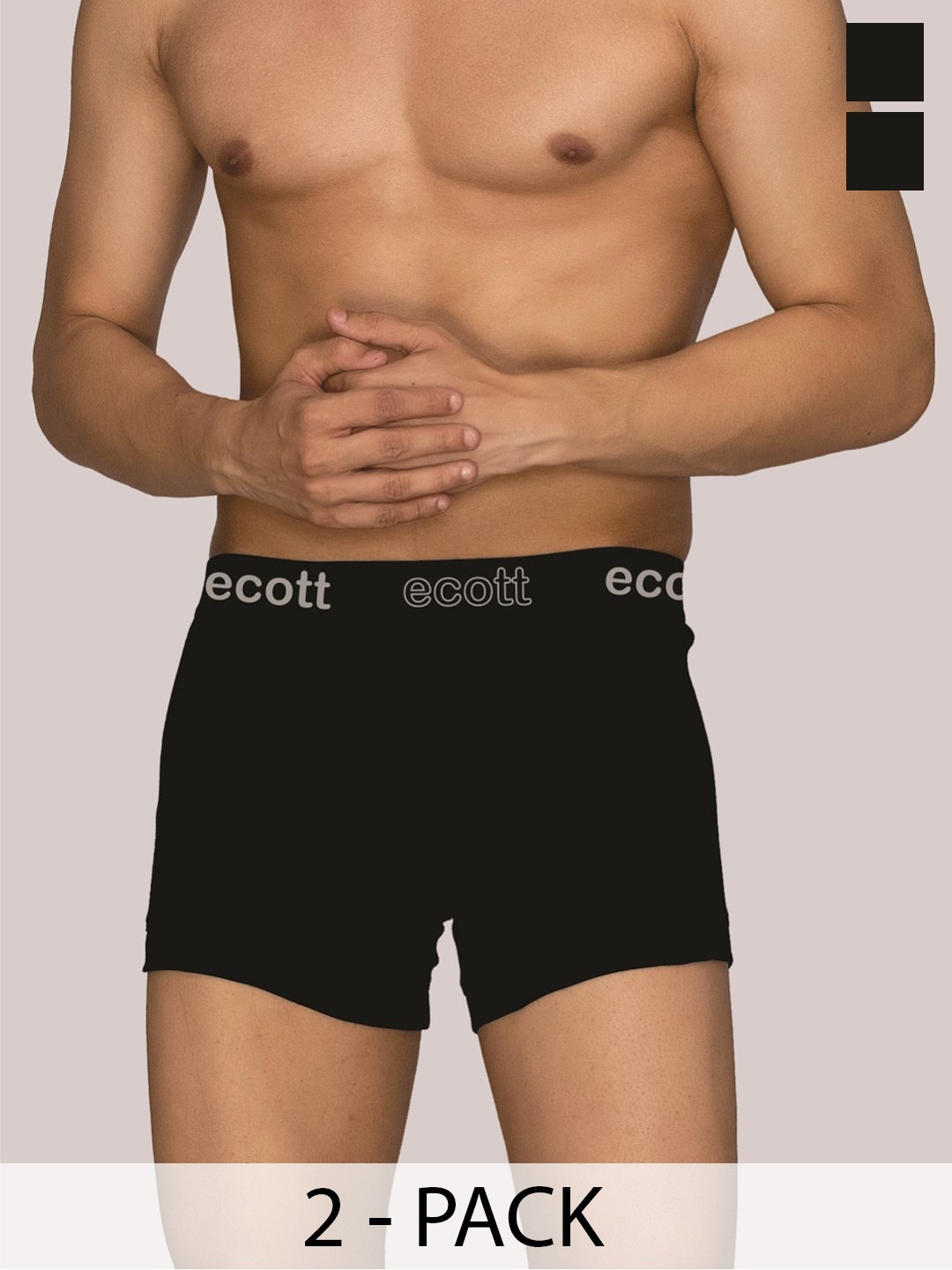 

ecott Pack Of 2 Cotton Trunk ECT#UFTRUNKS_2BB_S, Black