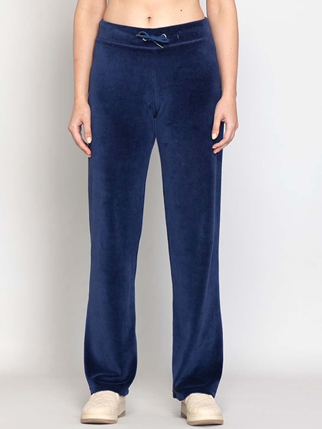 

Muvazo Women Relaxed-Fit Pure Cotton Track Pants, Blue