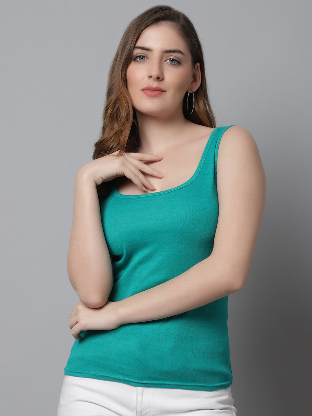 

KEX Scoop Neck Sleeveless Tank Top, Green