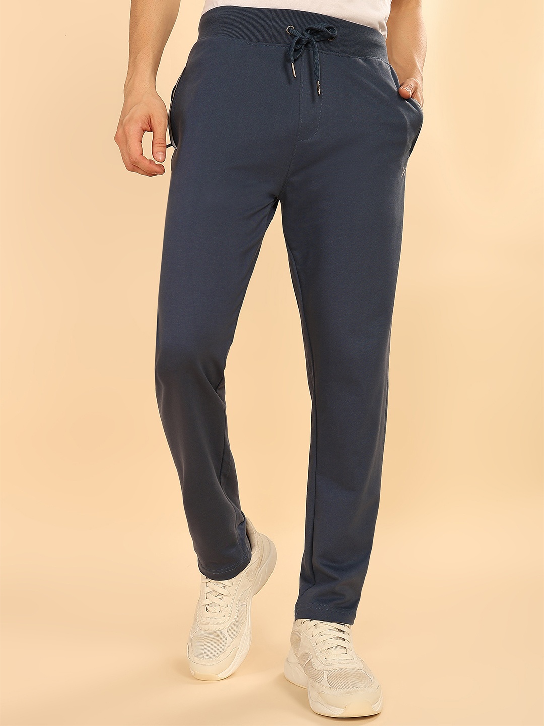 

Force NXT Men Cotton Mid Rise Track Pants, Navy blue