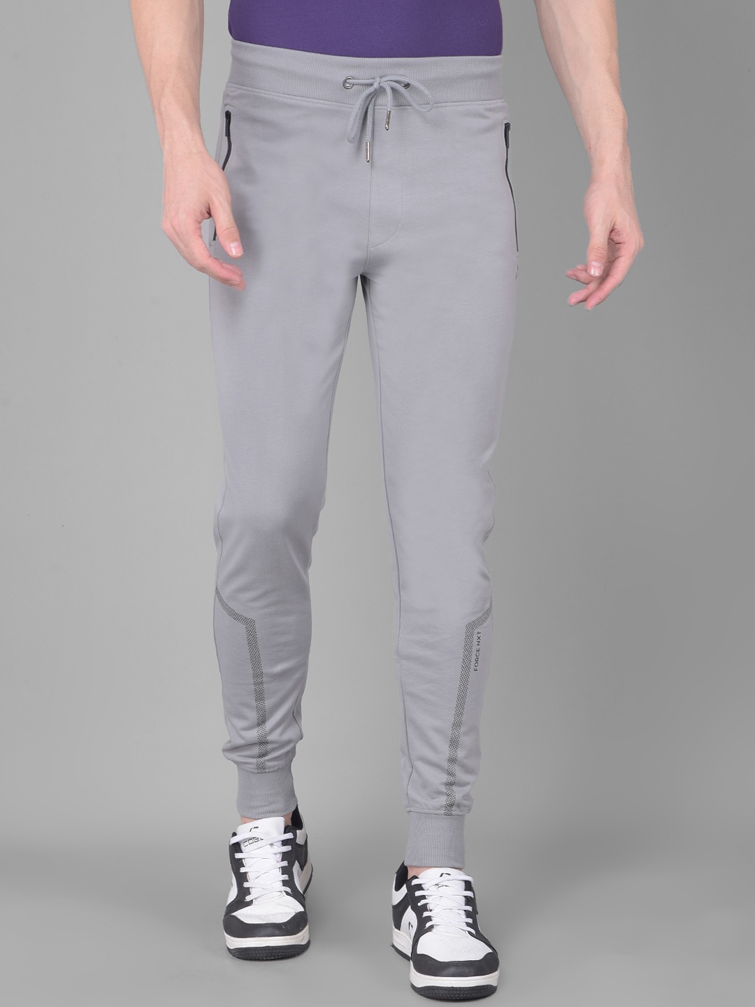 

Force NXT Men Cotton Mid Rise Joggers, Grey