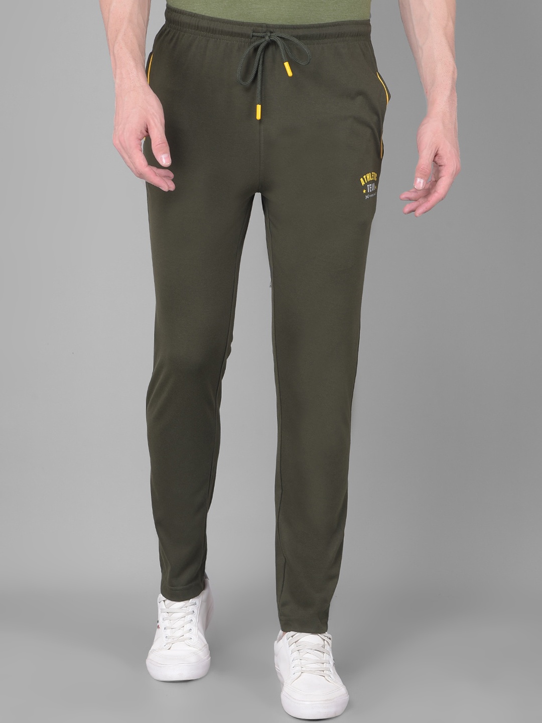 

Force NXT Men Cotton Mid Rise Joggers, Olive