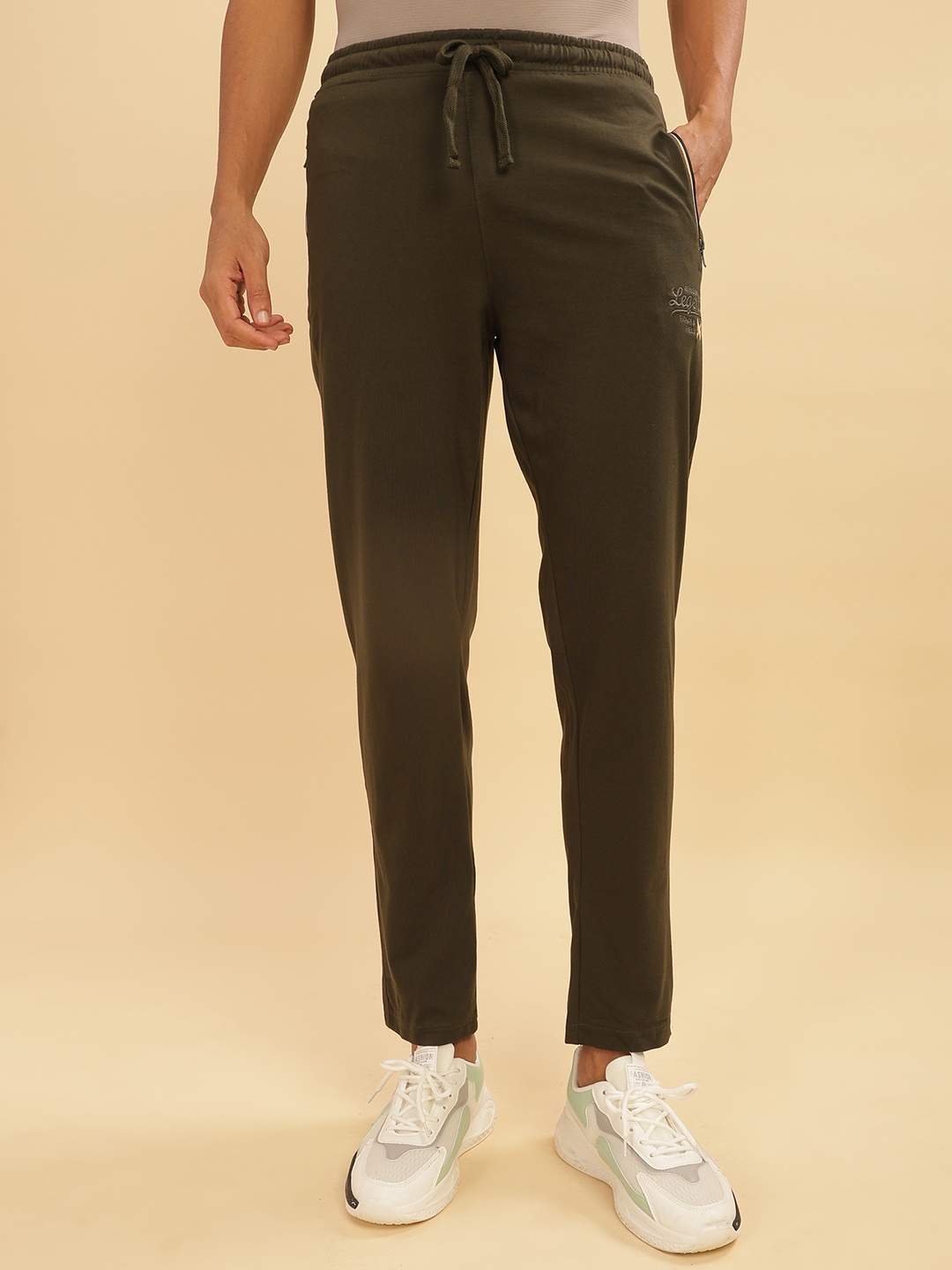 

Force NXT Men Mid Rise Cotton Track Pants, Olive