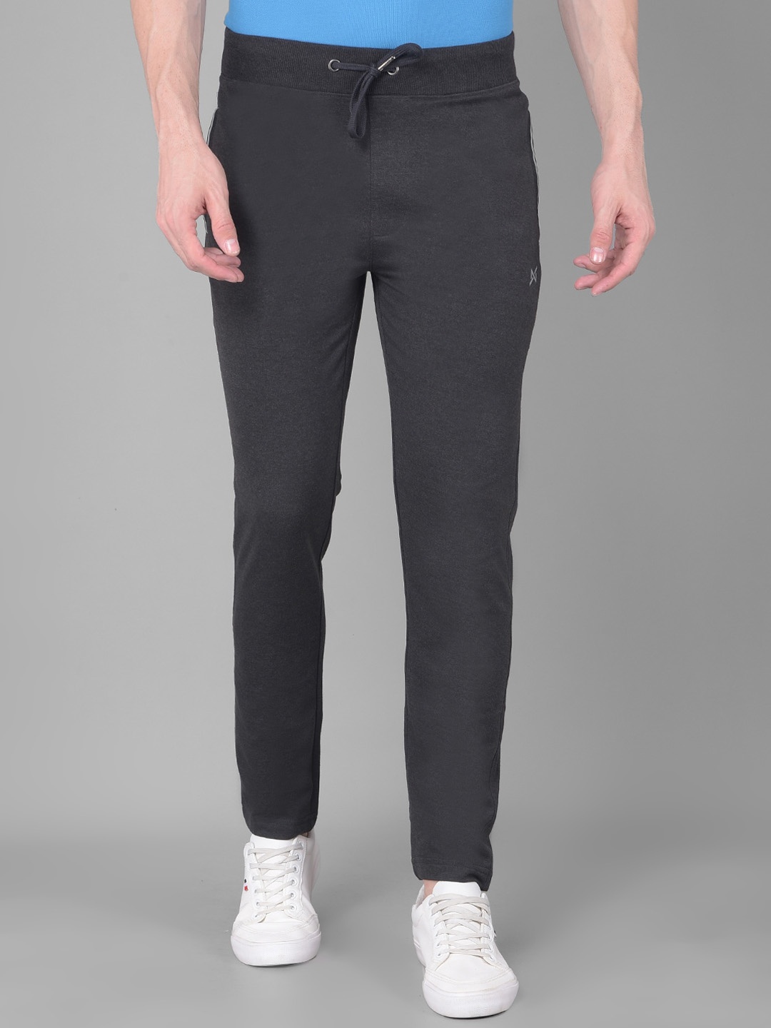 

Force NXT Men Cotton Mid Rise Track Pants, Charcoal