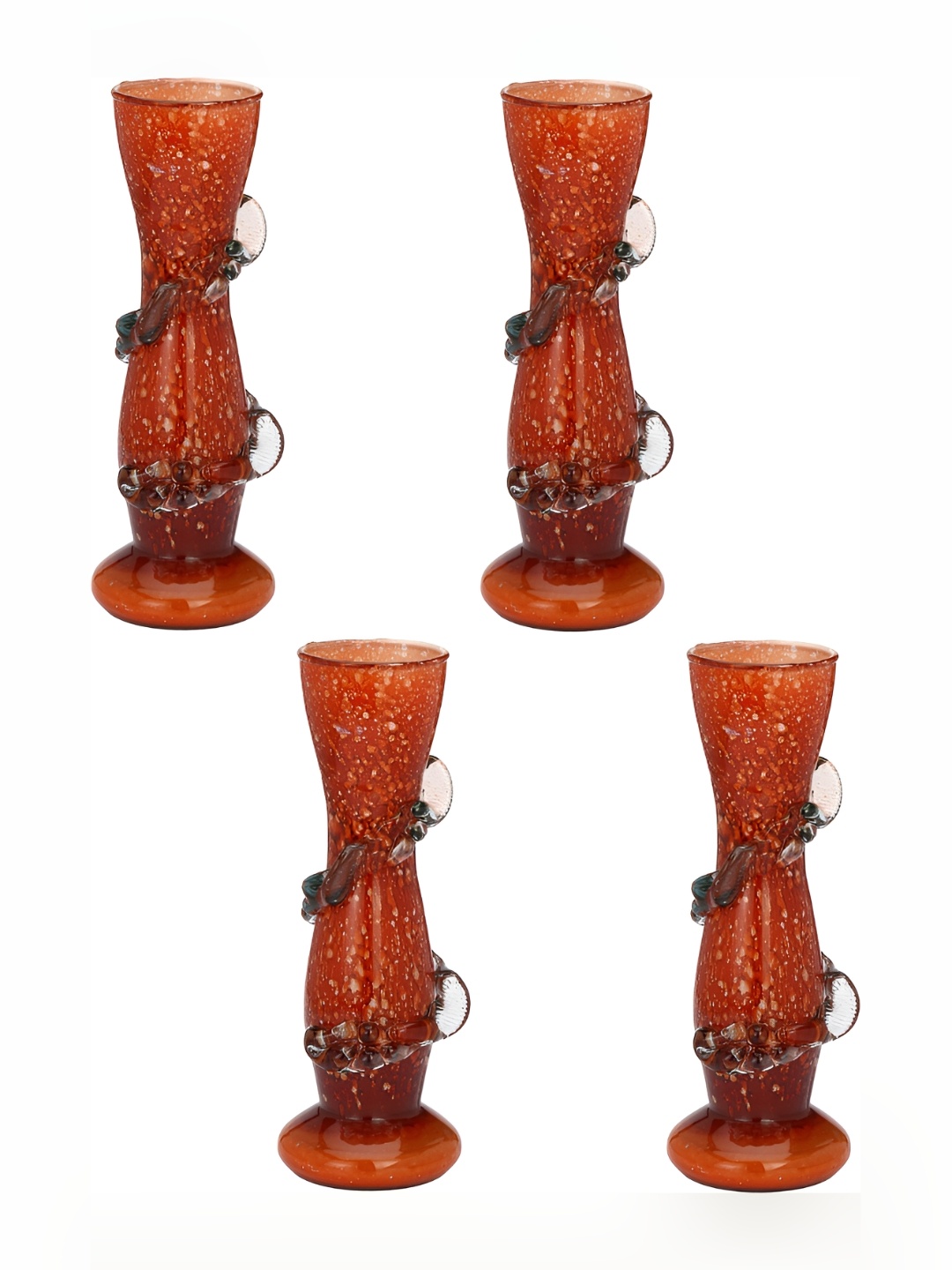 

Afast Orange Textured Cylindrical Glass Vases