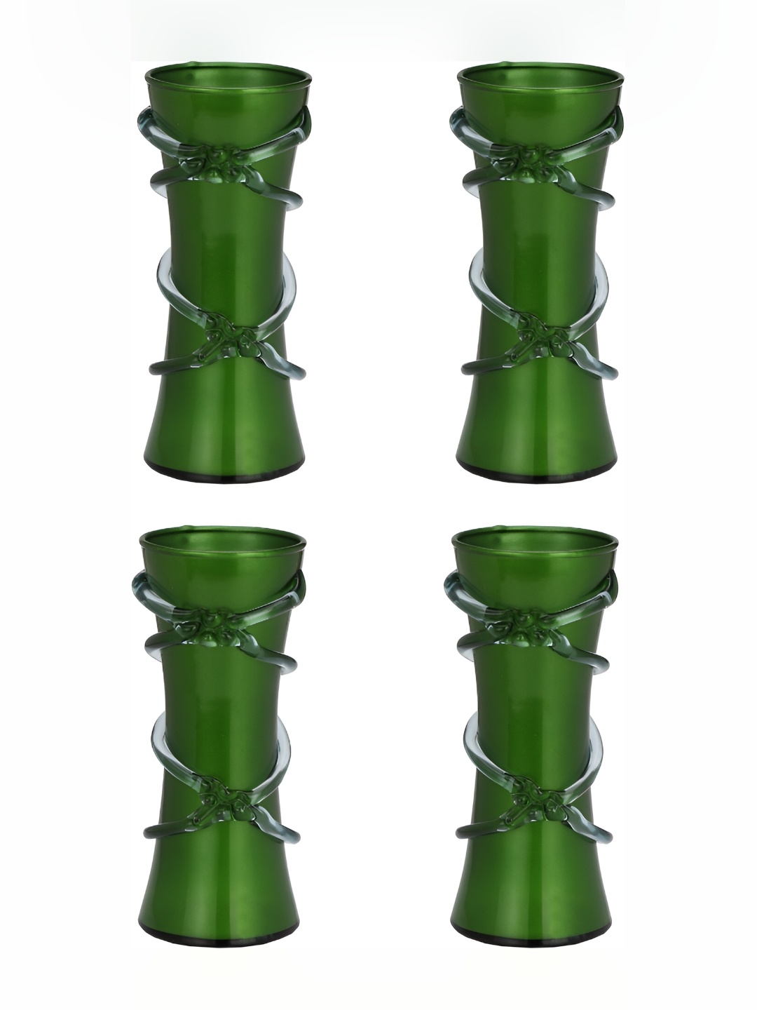 

Afast Green 4 Pieces Glass Textured Flower Vases