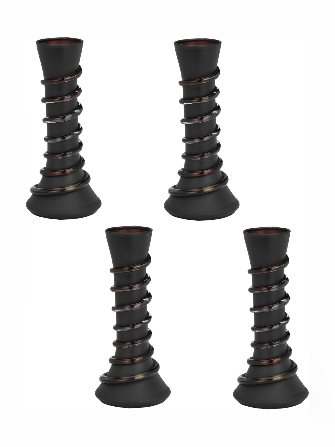 

Afast 4 Pcs Black Textured Glass Flower Vase