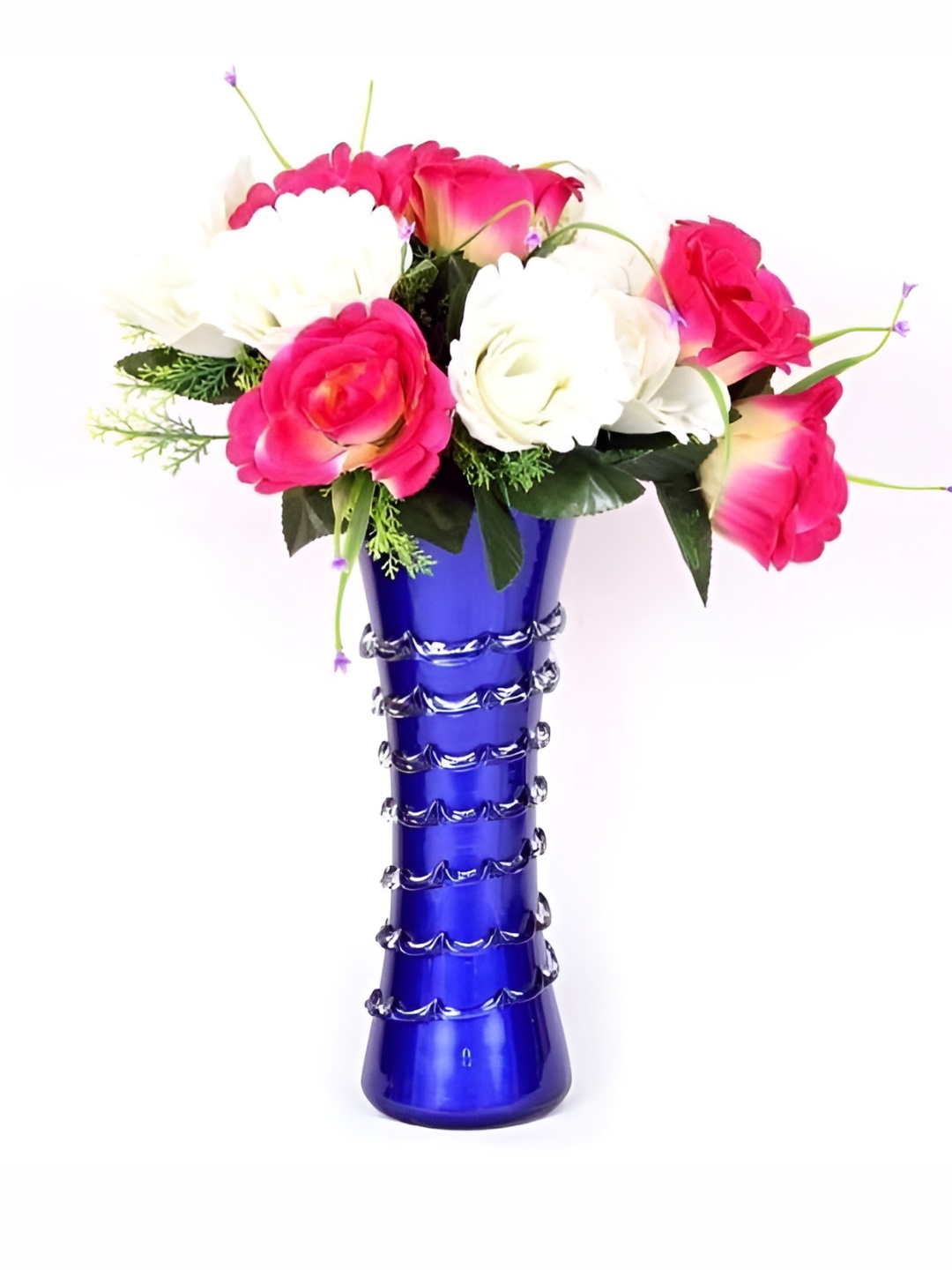 

Afast Blue Textured Glass Flower Vase