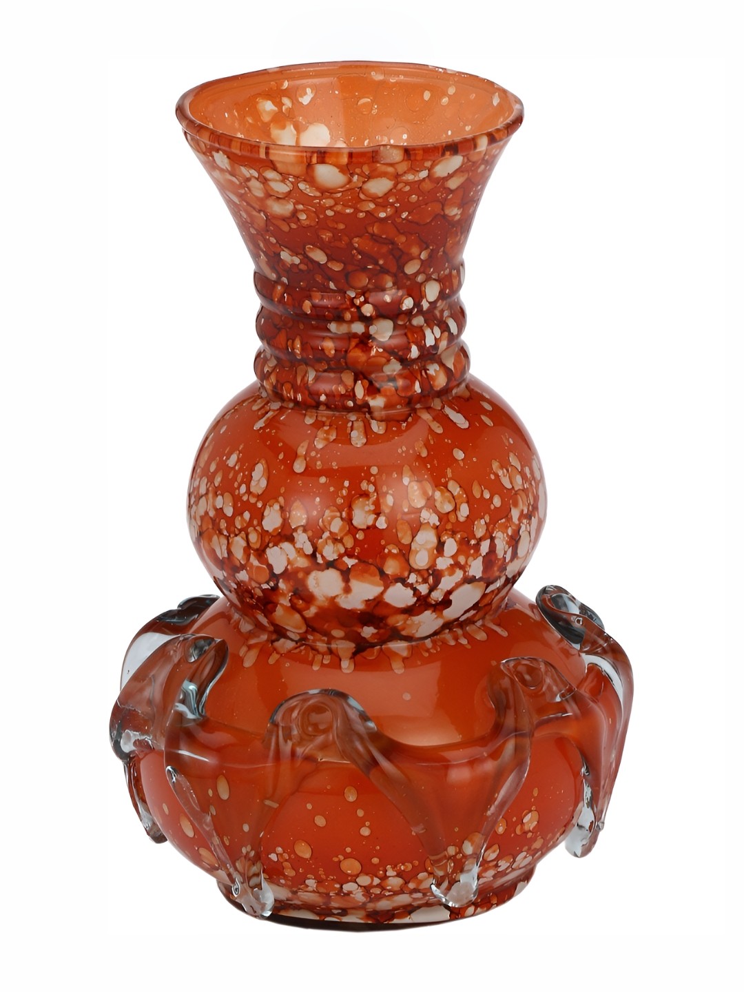 

Afast Orange Textured Abstract Shaped Glass Flower Vase