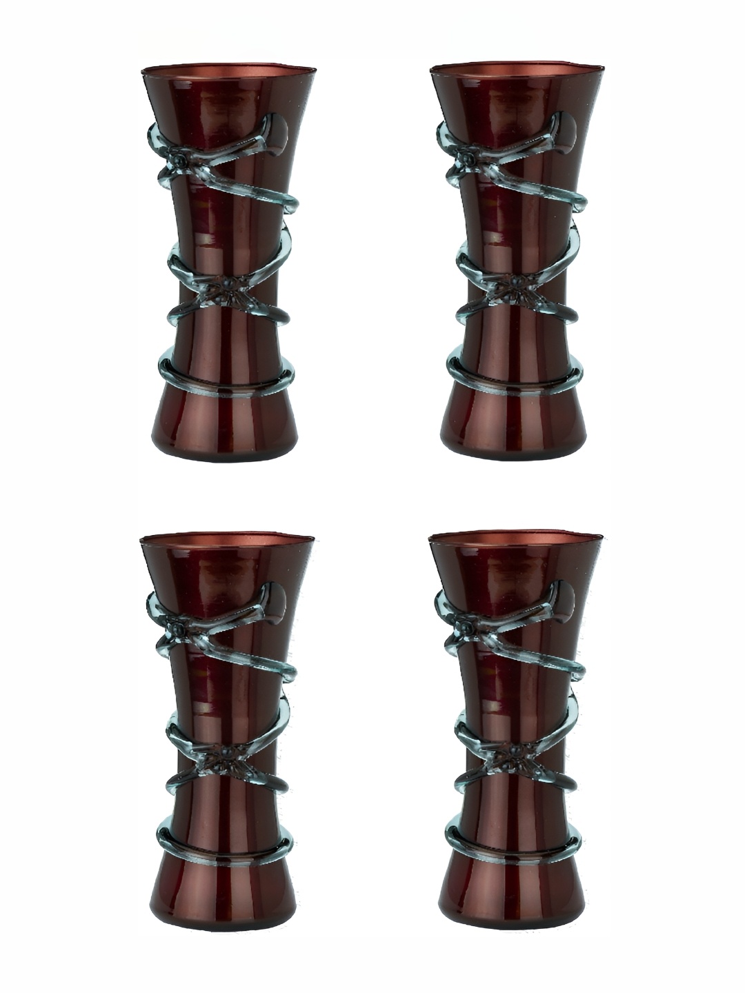 

Afast Maroon 4 Pieces Textured Cylindrical Shape Glass Flower Vase