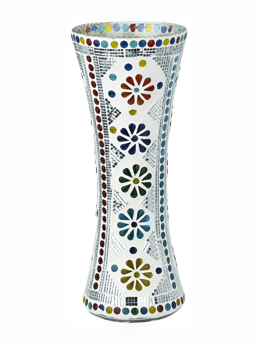

Afast White & Green Decorative Glass Flower Vase