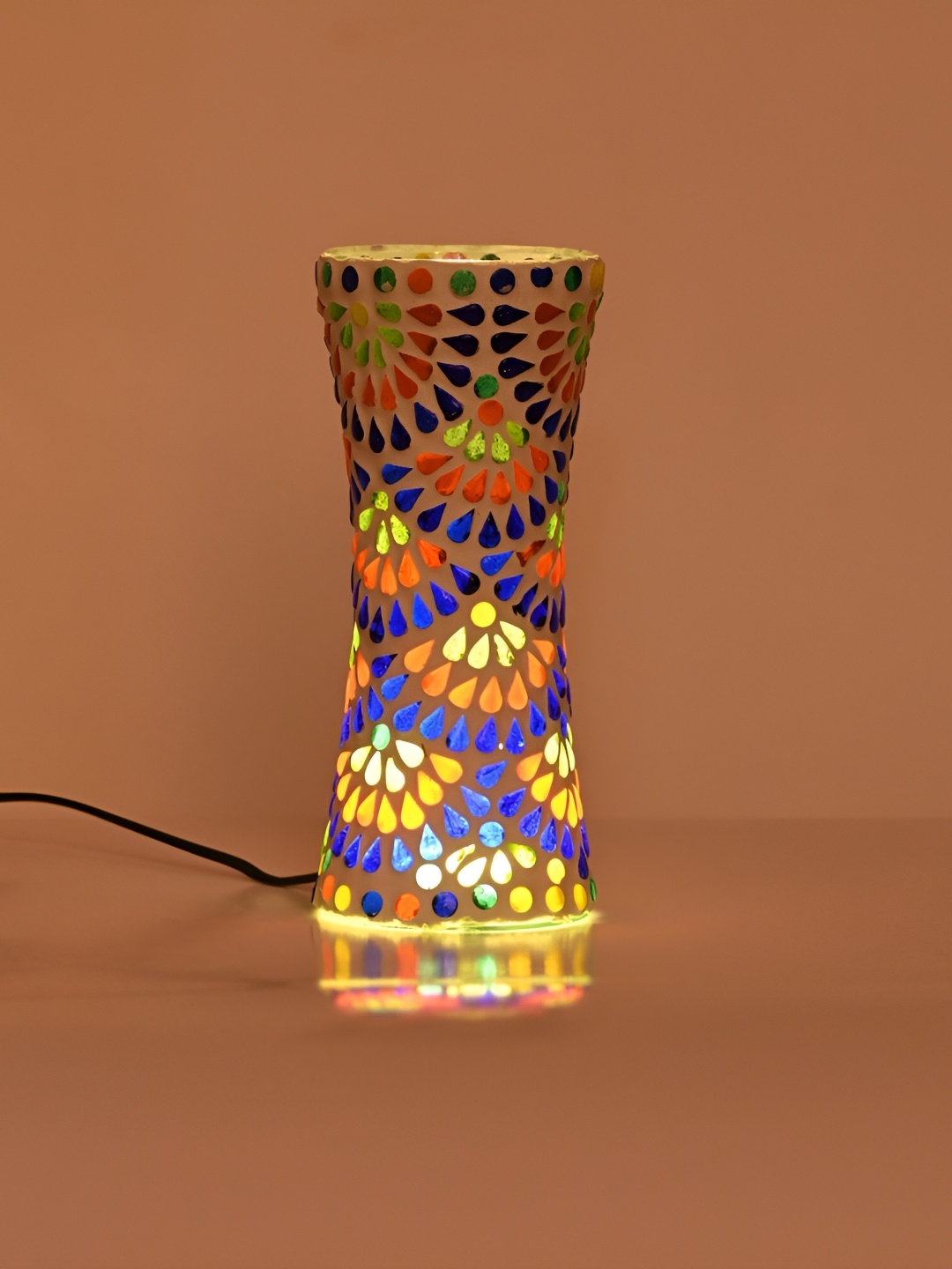

Afast White & Blue Shining LED Light Mosaic Glass Flower Vase
