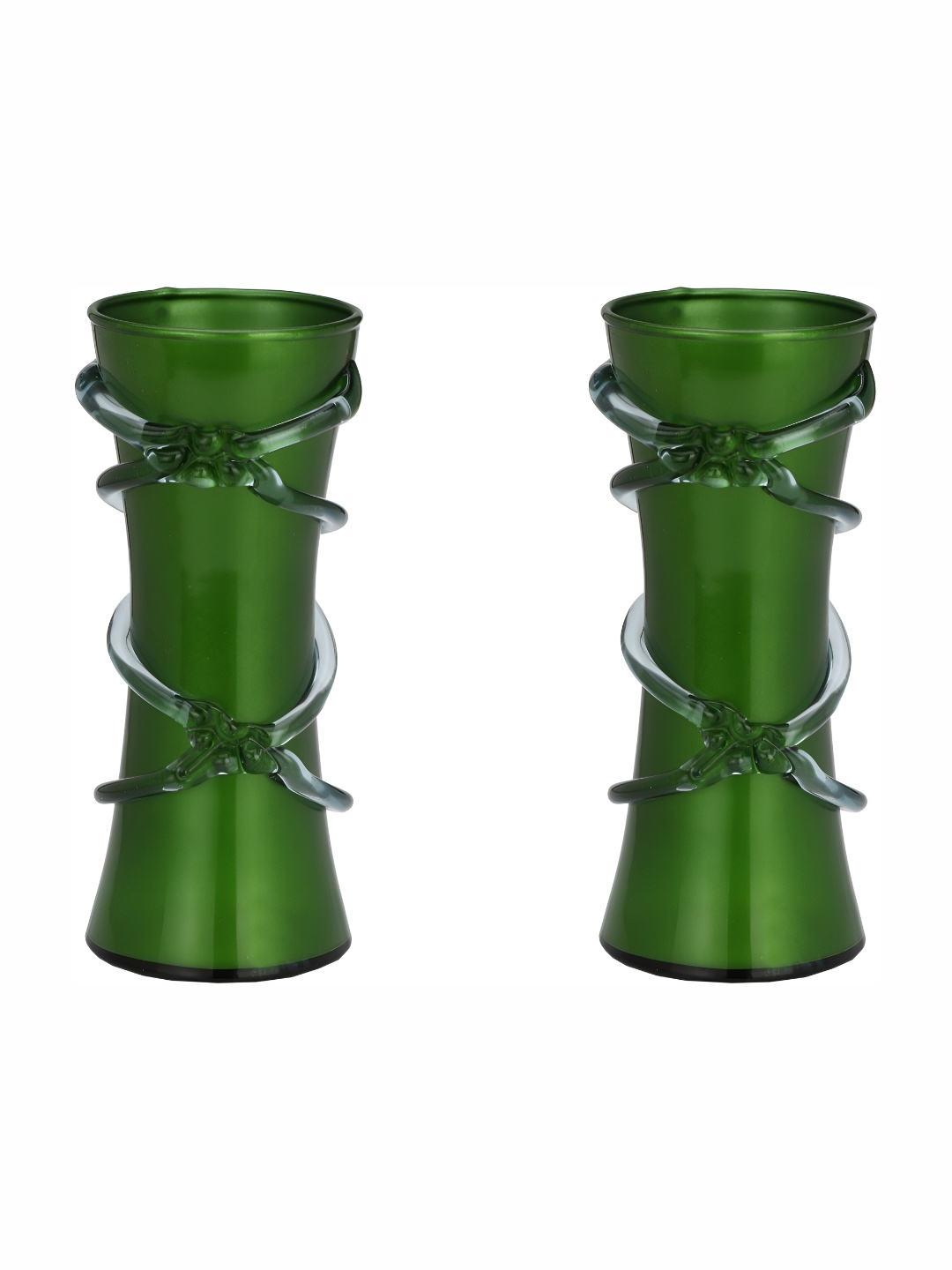 

Afast 2 Pcs Green Textured Glass Flower Vase