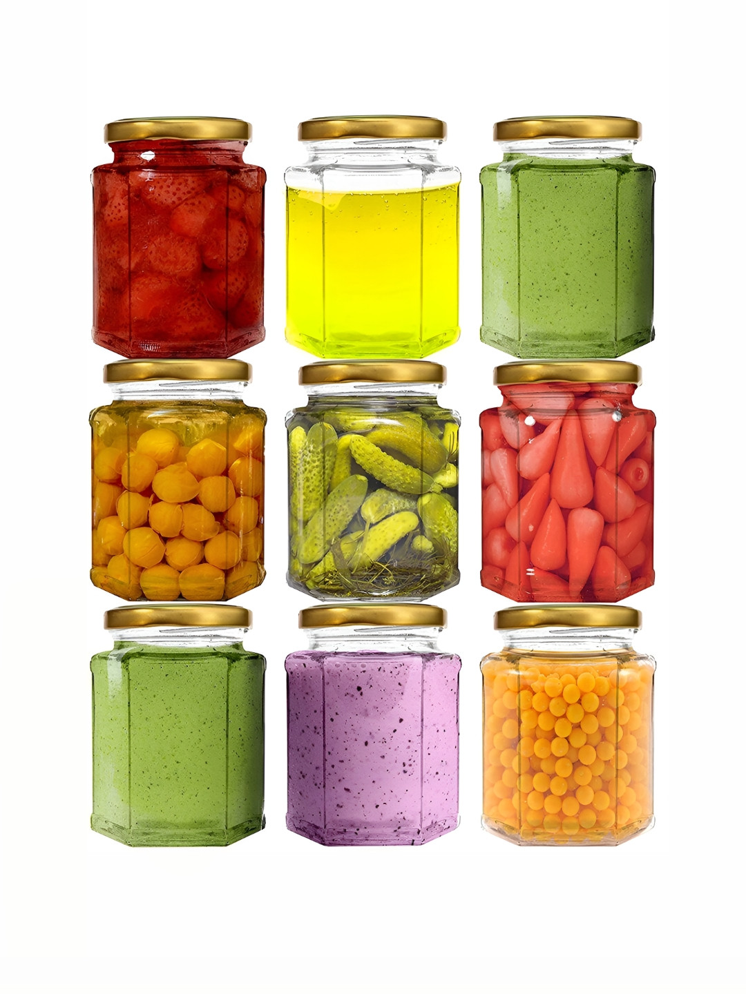 

Afast Transparent & Gold Toned 9 Pieces Dishwasher Safe Glass Food Container 200 ml