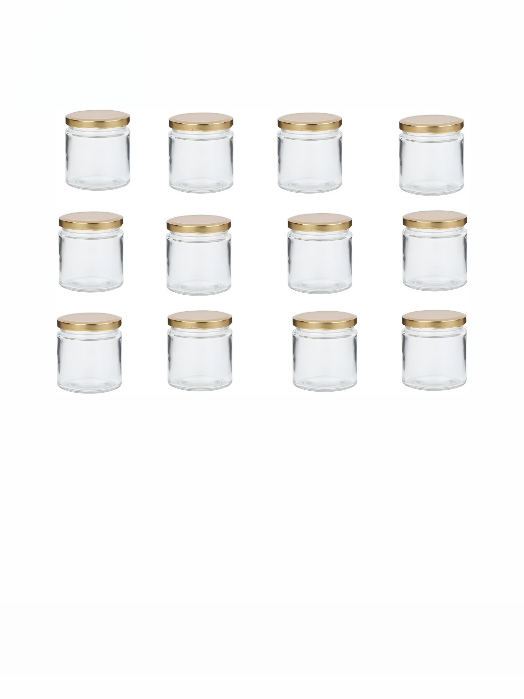 

Afast Transparent & Gold Toned 12 Pieces Dishwasher Safe Glass Food Container 40 ml