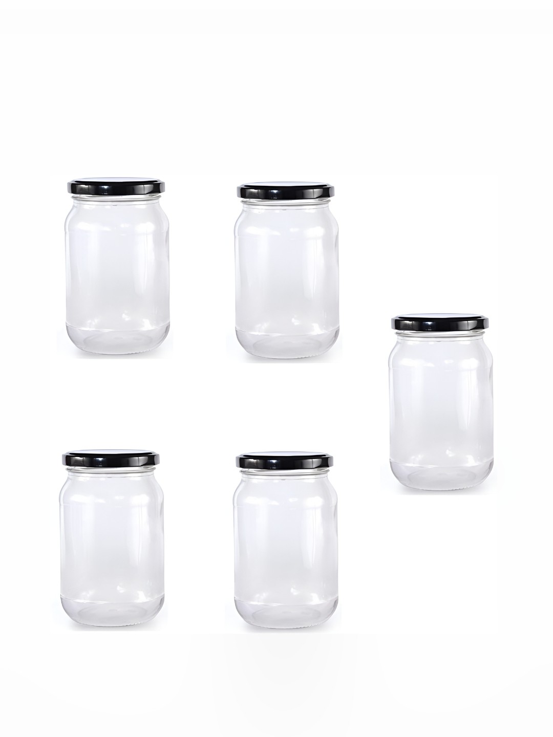 

Afast Transparent 5 Pieces Glass Dishwasher Safe Food Containers 500 ml